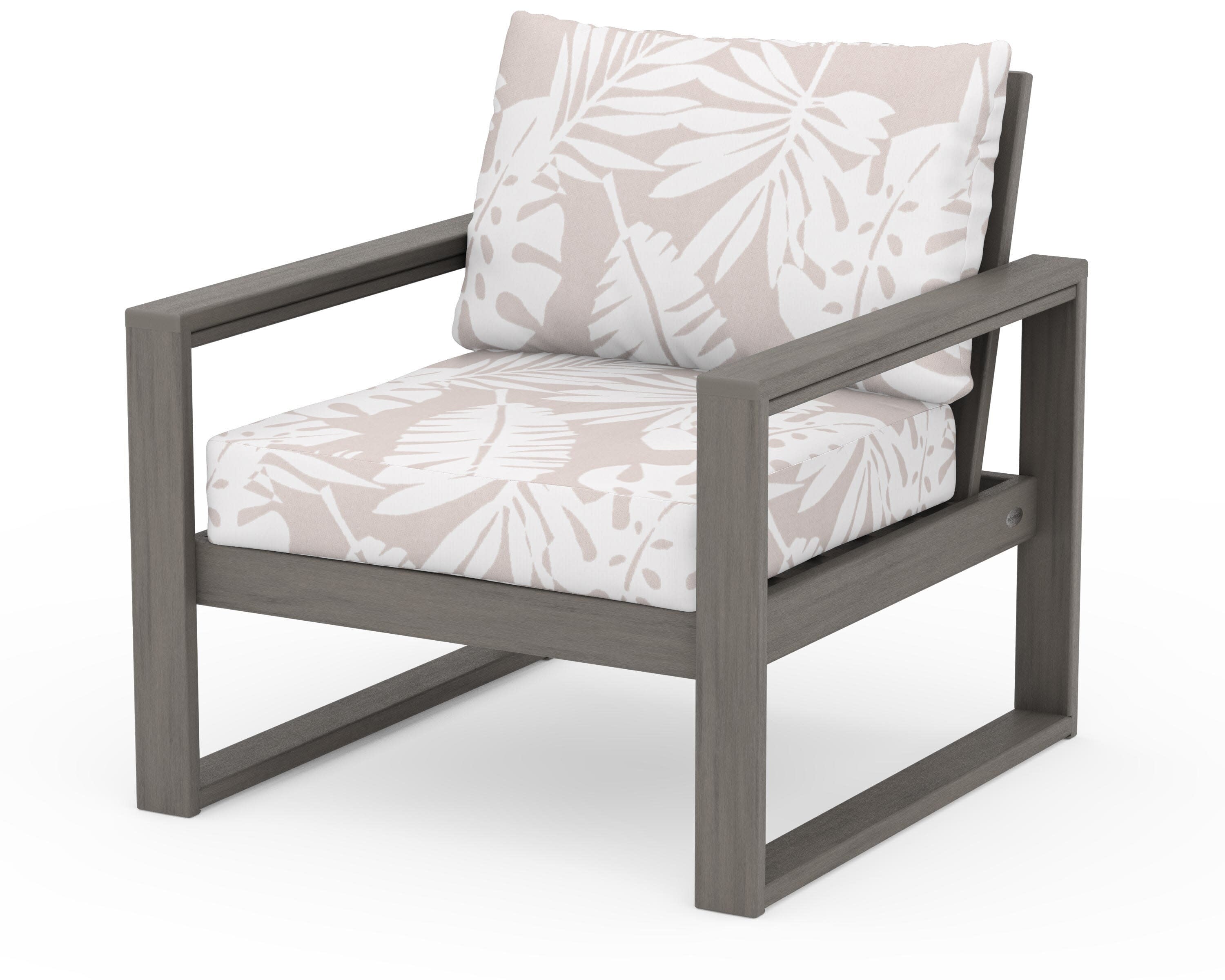 EDGE Club Chair in Driftwood / Leaf Dune Burlap