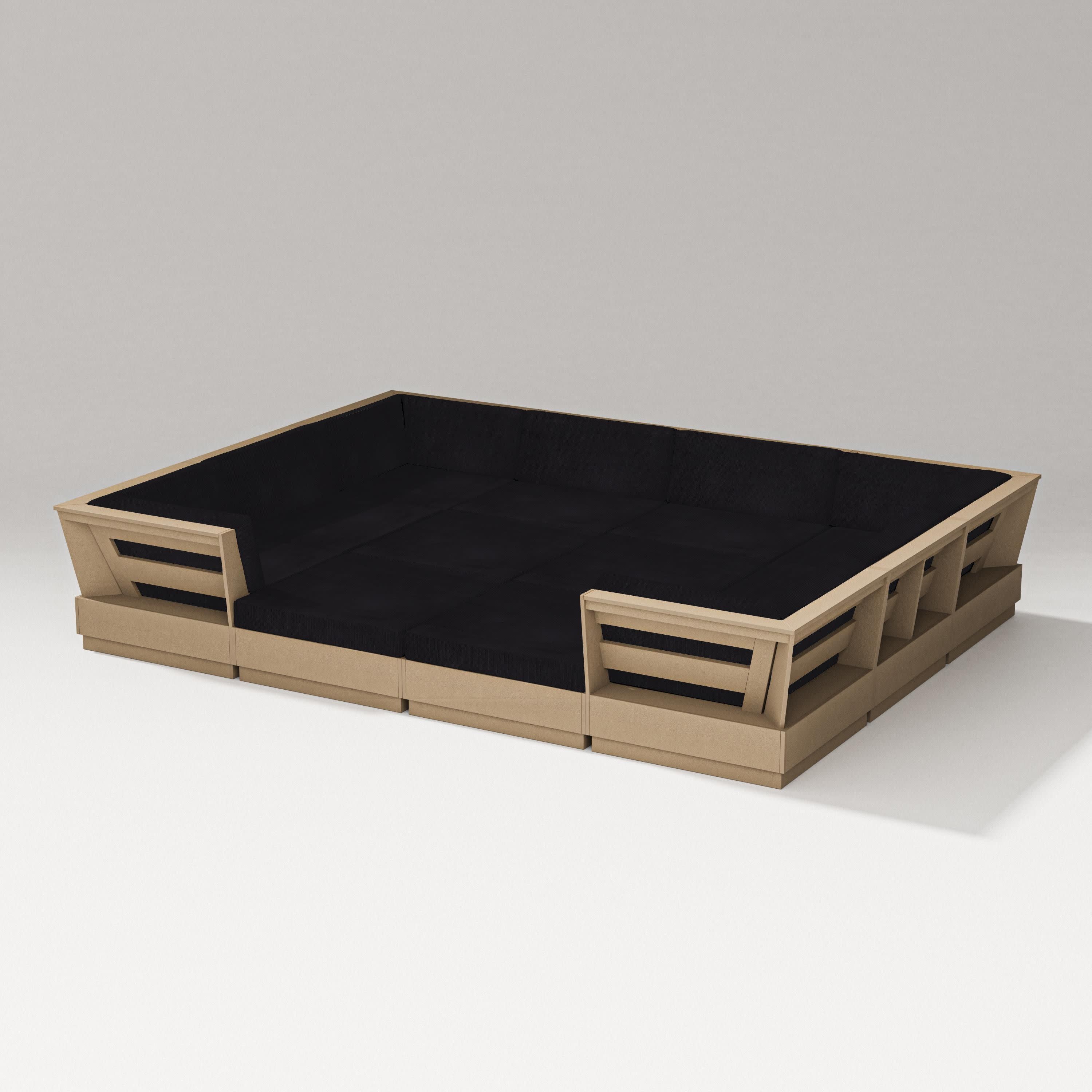 Elevate 12-Piece Pit Sectional in Vintage Sahara / Midnight Linen
