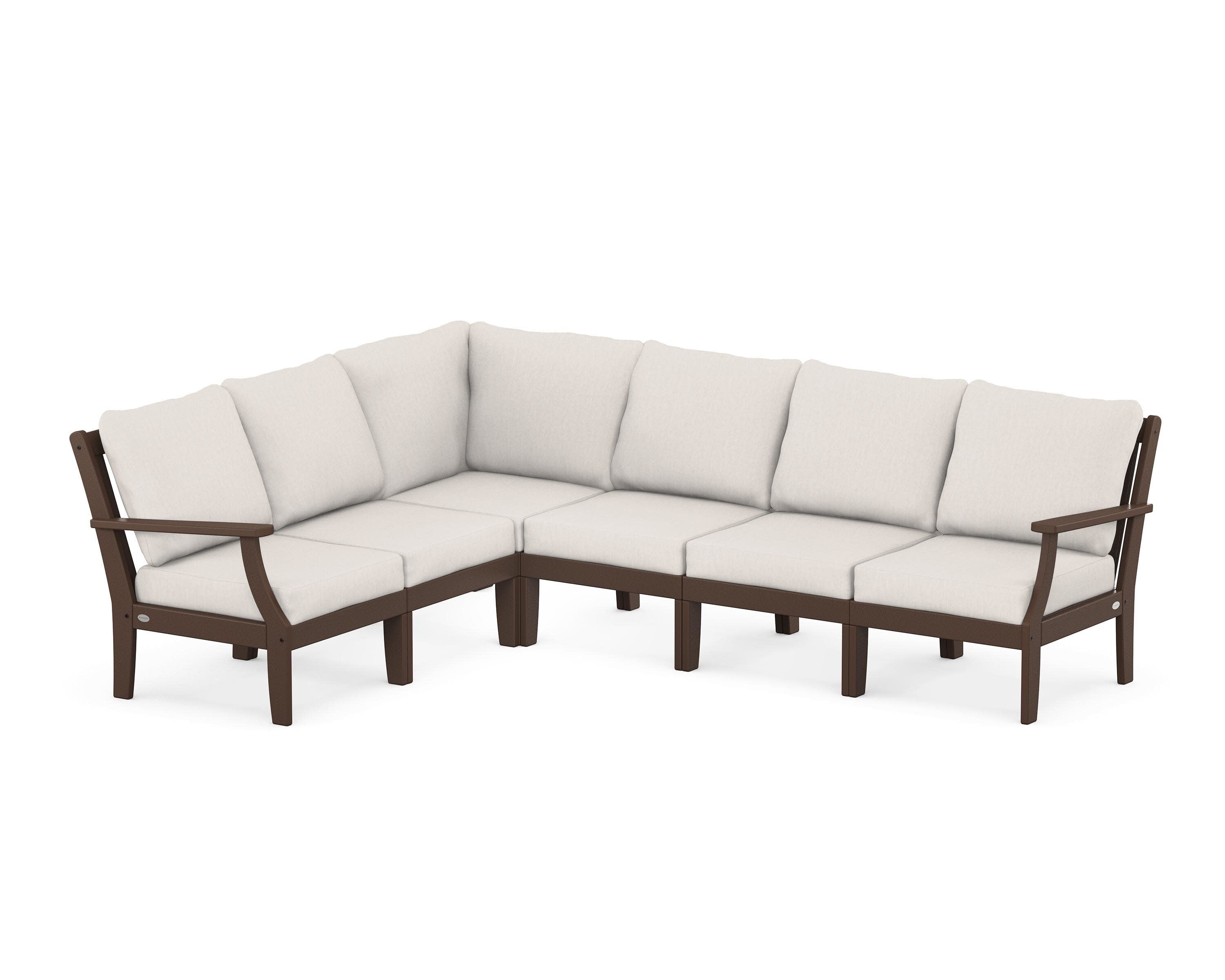 Braxton Modular 6-Piece Deep Seating Set in Mahogany / Cast Ash
