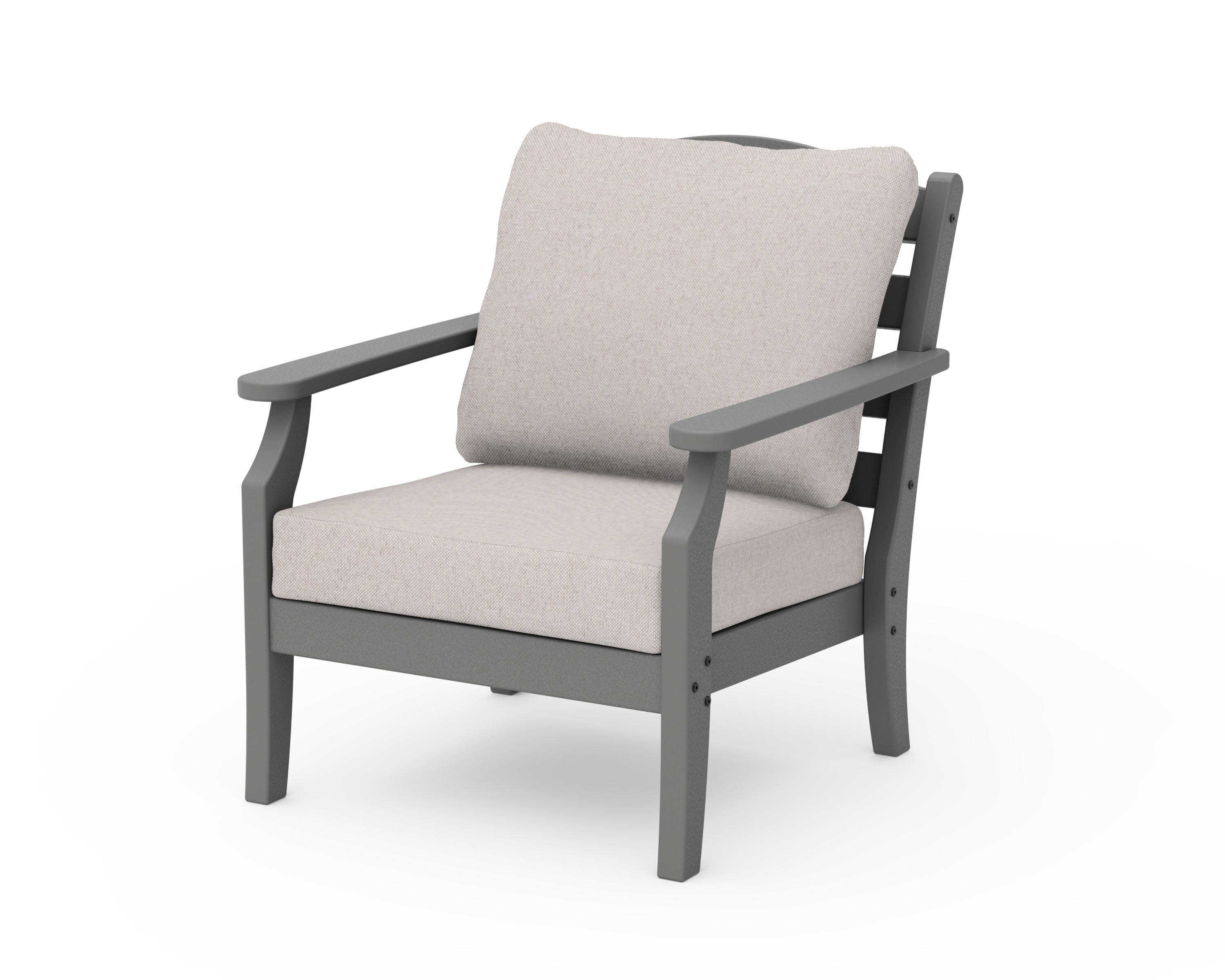 Savannah Deep Seating Chair in Slate Grey / Dune Burlap