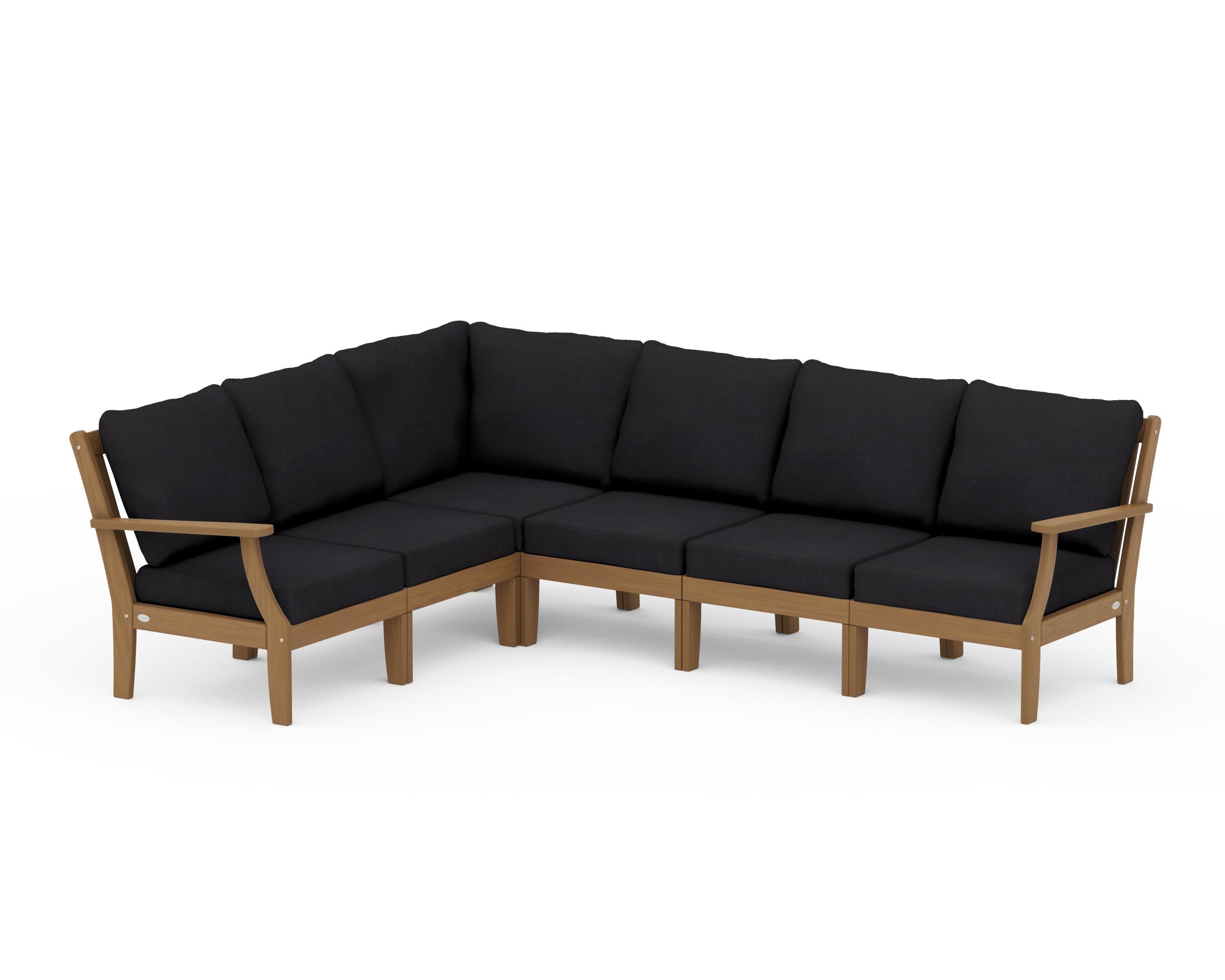 Braxton Modular 6-Piece Deep Seating Set in Natural / Midnight Linen