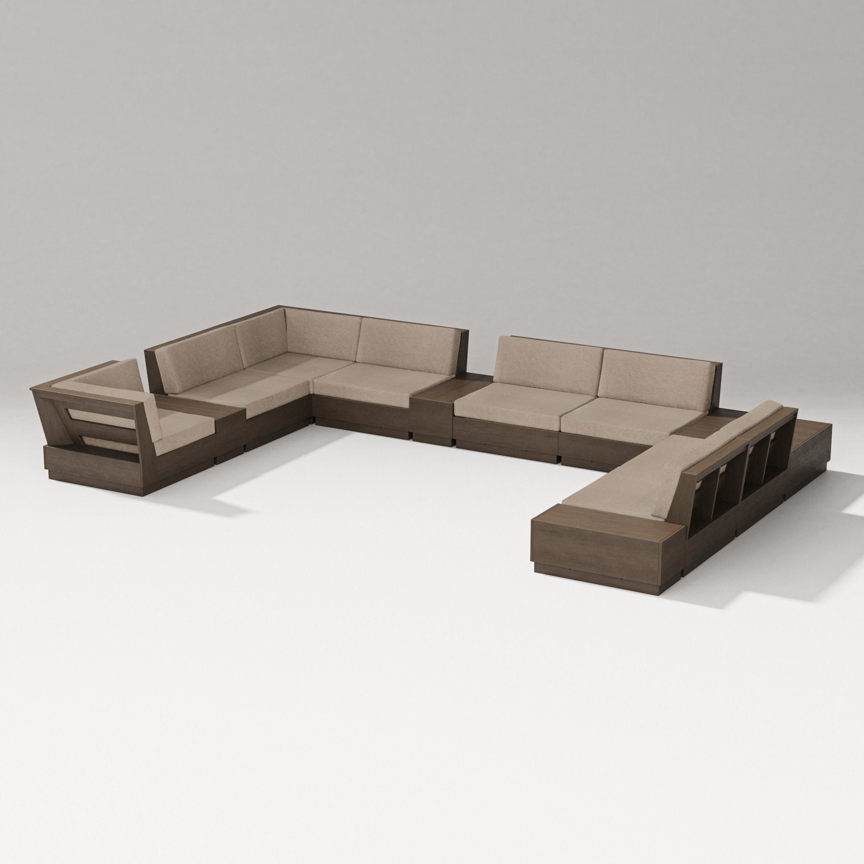 Elevate 12-Piece Conversation Sectional Set in Kona / Spiced Burlap