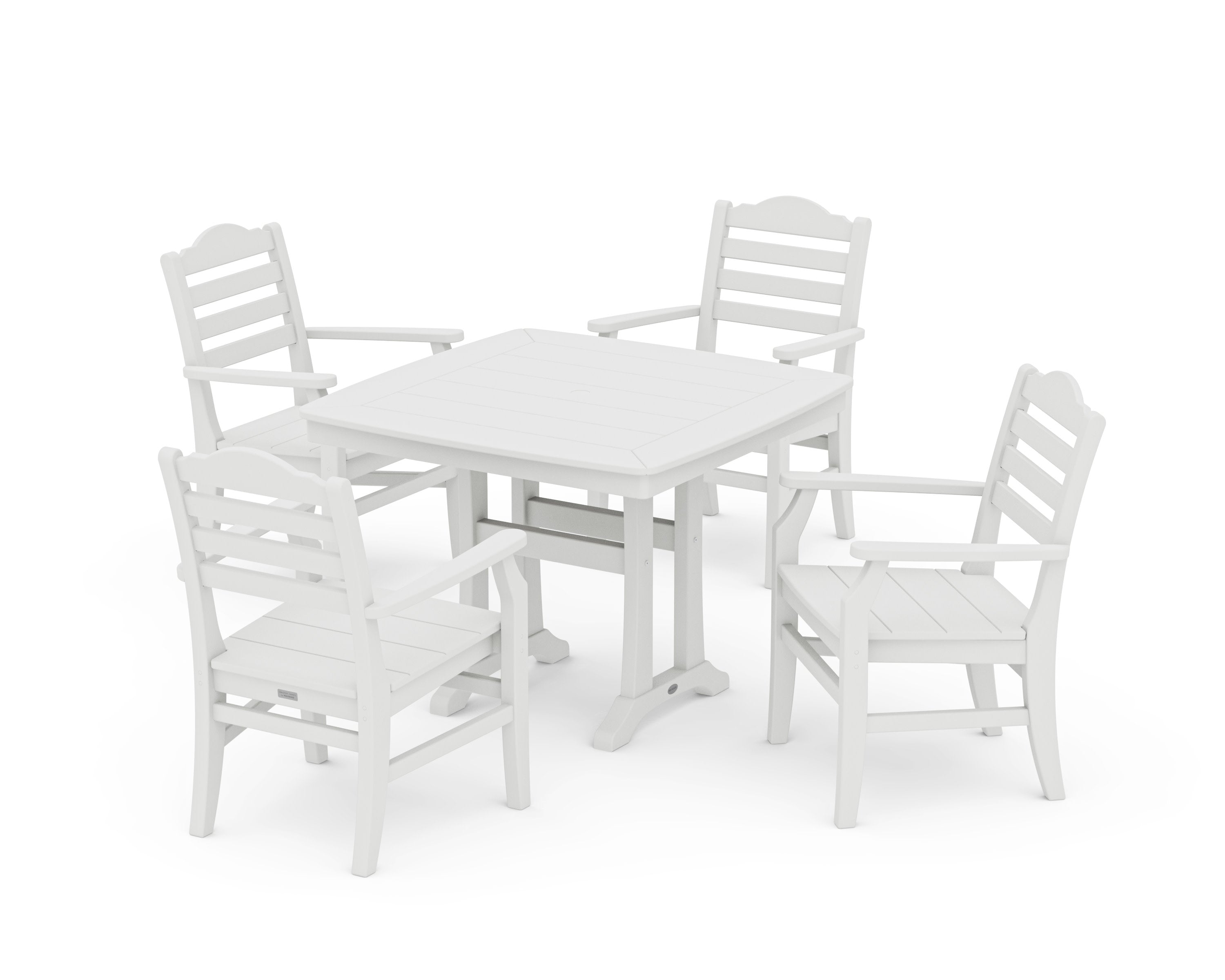 Savannah 5-Piece Dining Set with Trestle Legs in Vintage White