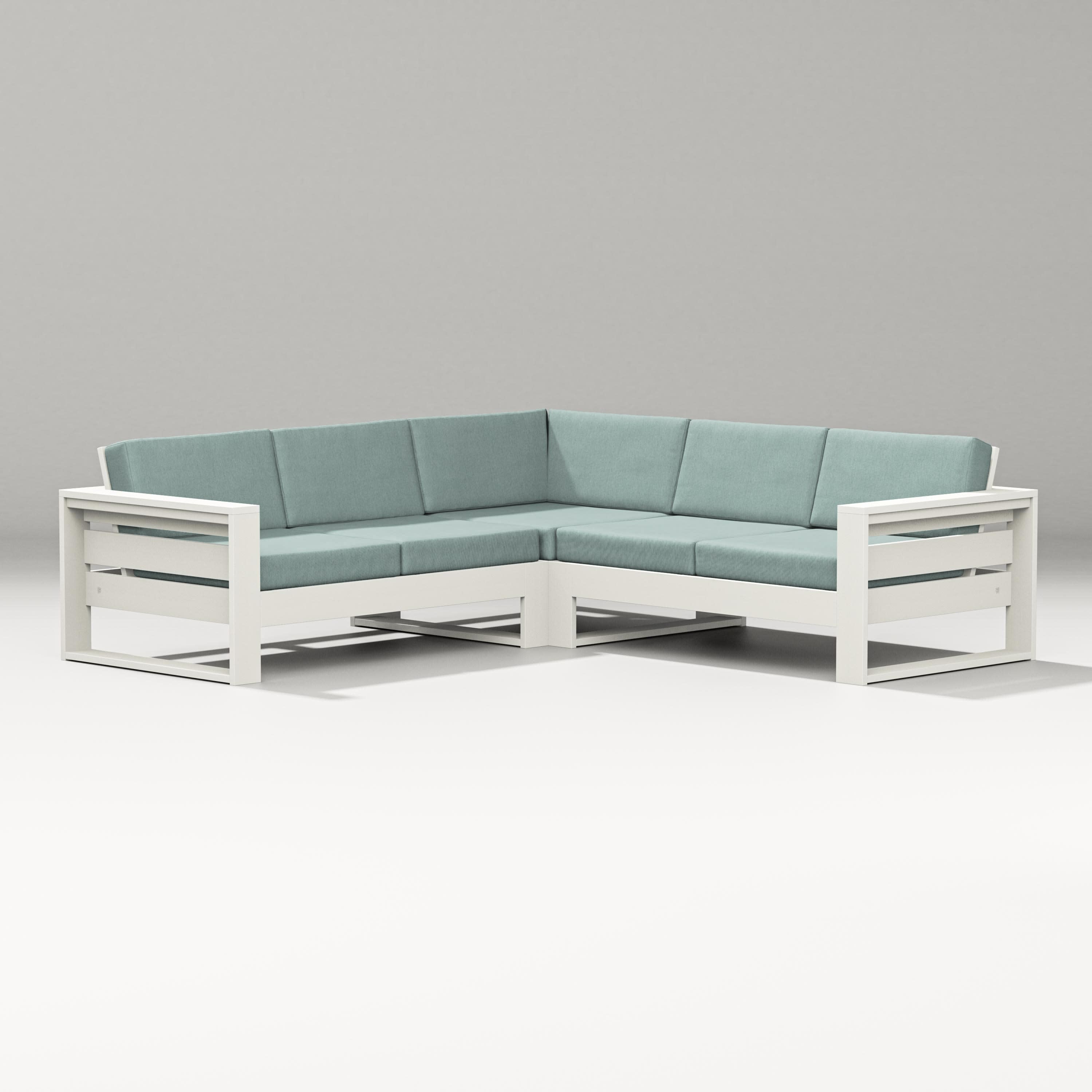 Latitude Corner Sectional in Vintage White / Glacier Spa