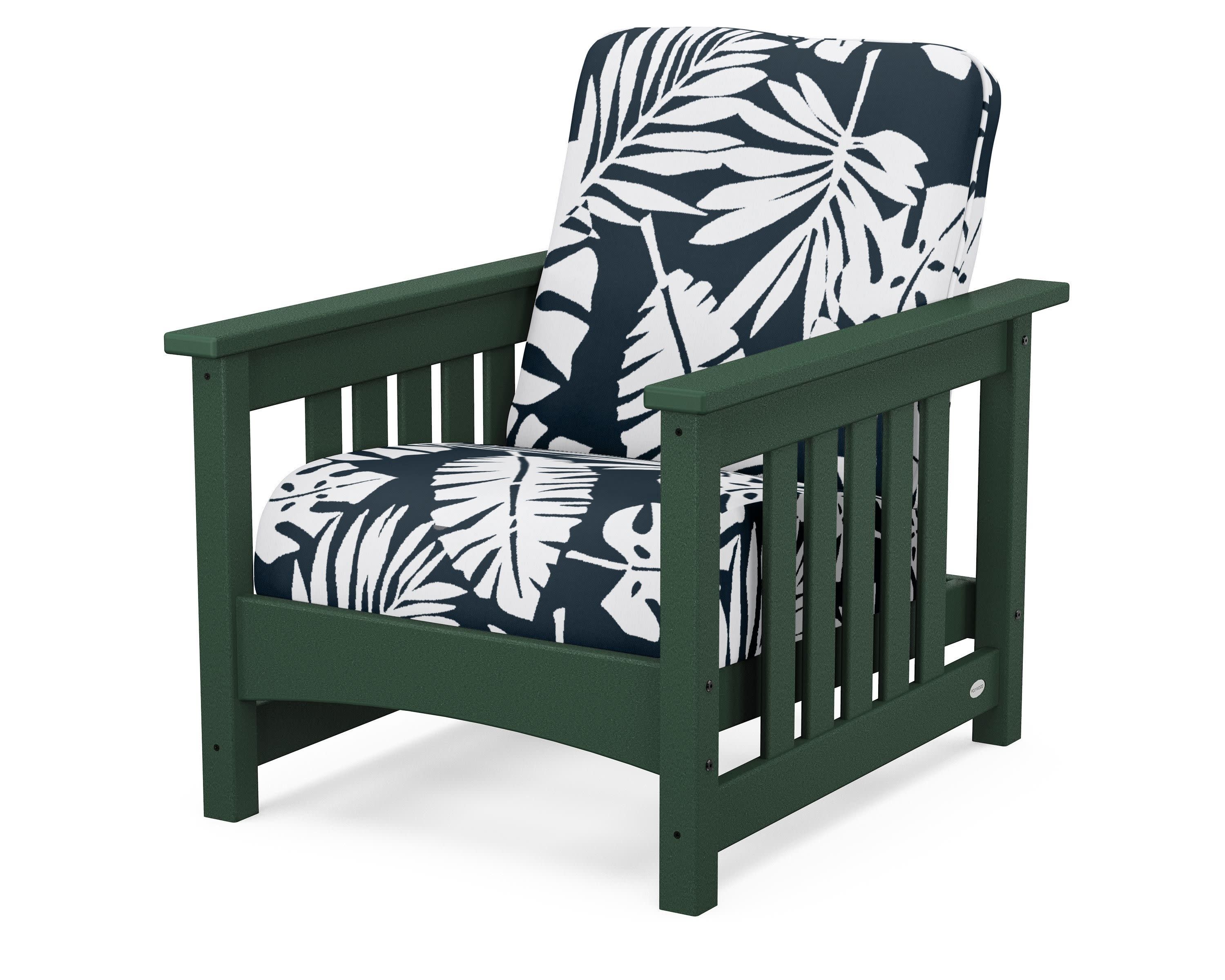 Club Mission Chair in Green / Leaf Marine Indigo