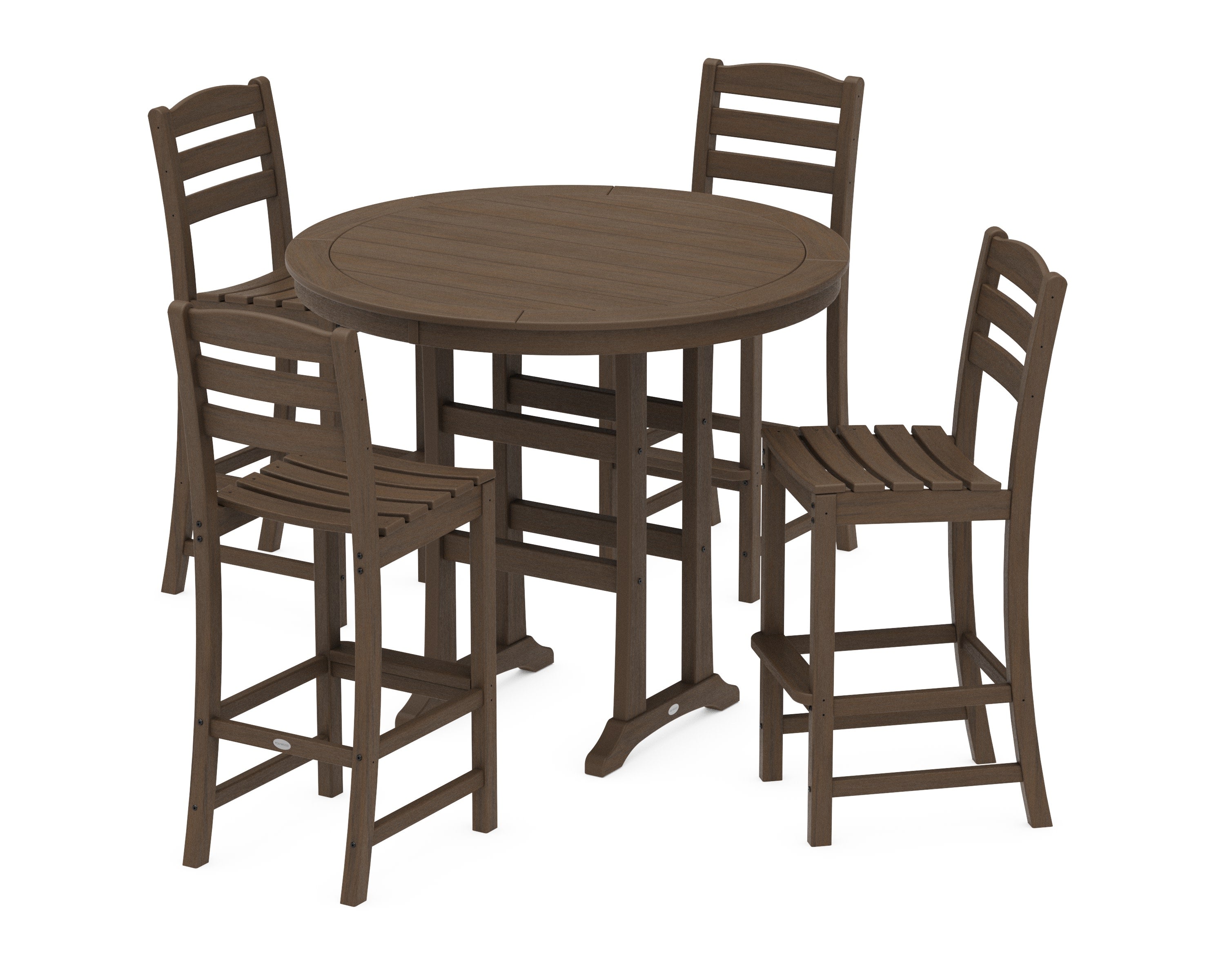 La Casa Caf 5-Piece Side Chair Bar Dining Set in Kona