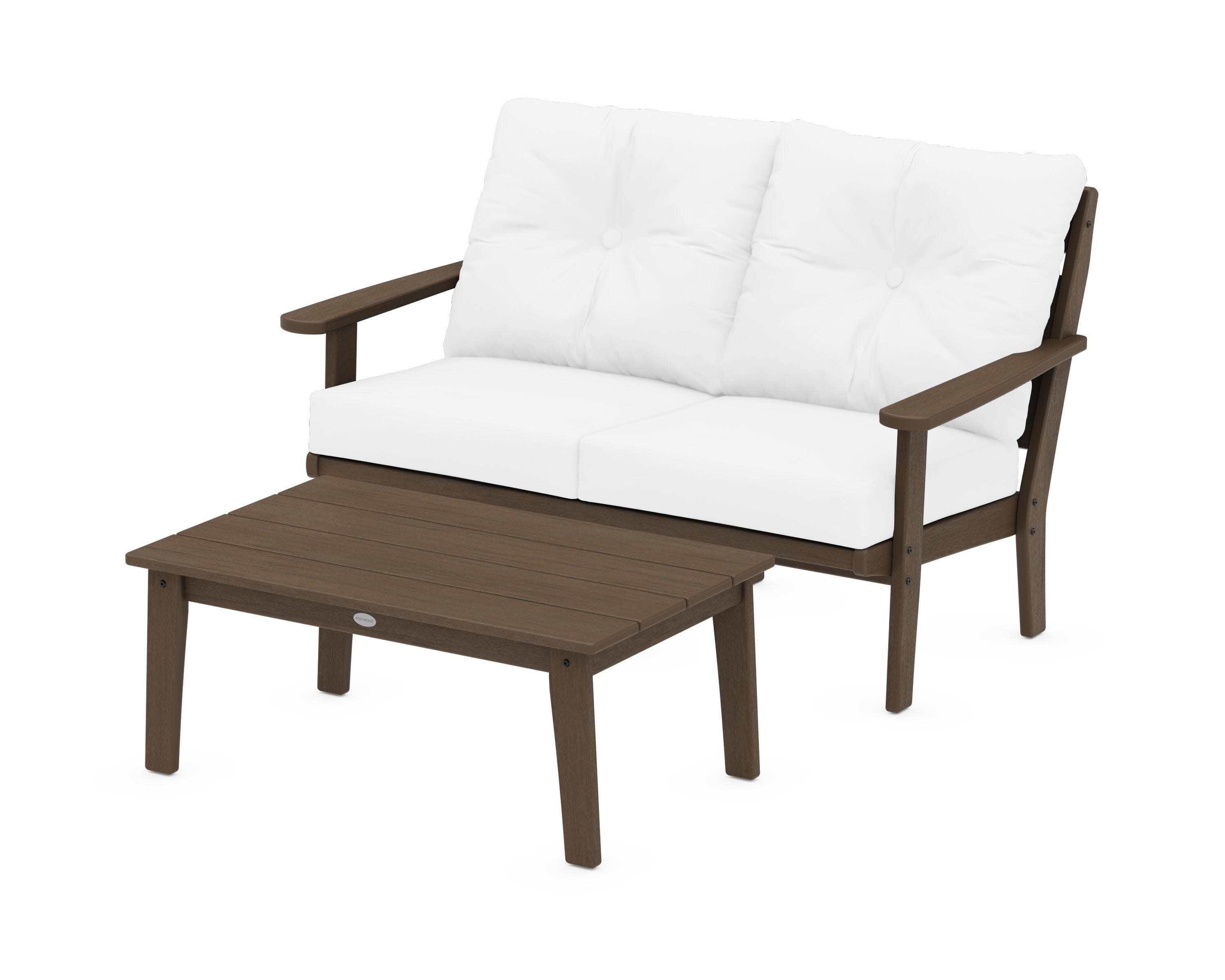 Lakeside 2-Piece Lounge Loveseat Set in Kona / Natural