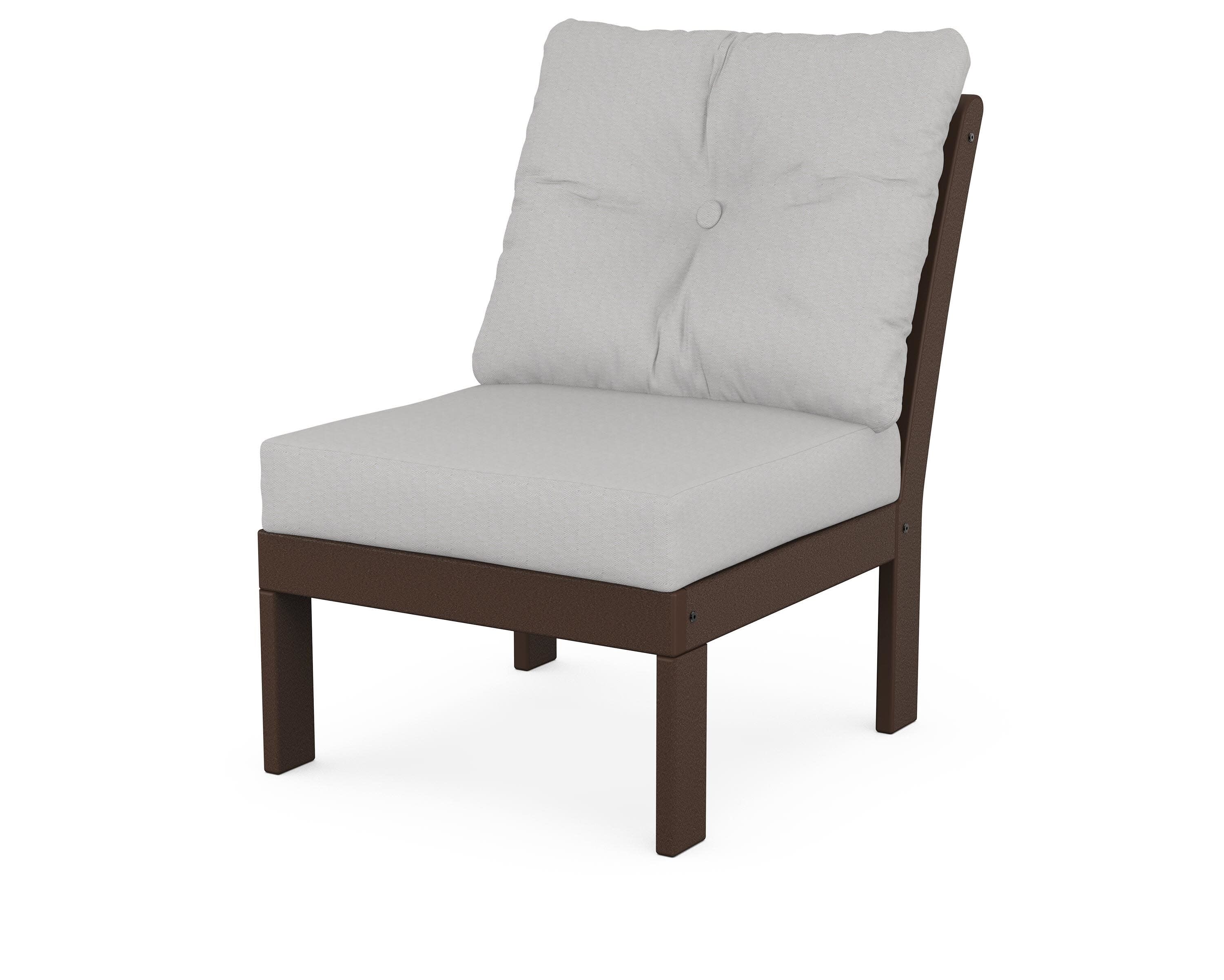 Vineyard Modular Armless Chair in Mahogany / Diamond in the Rough