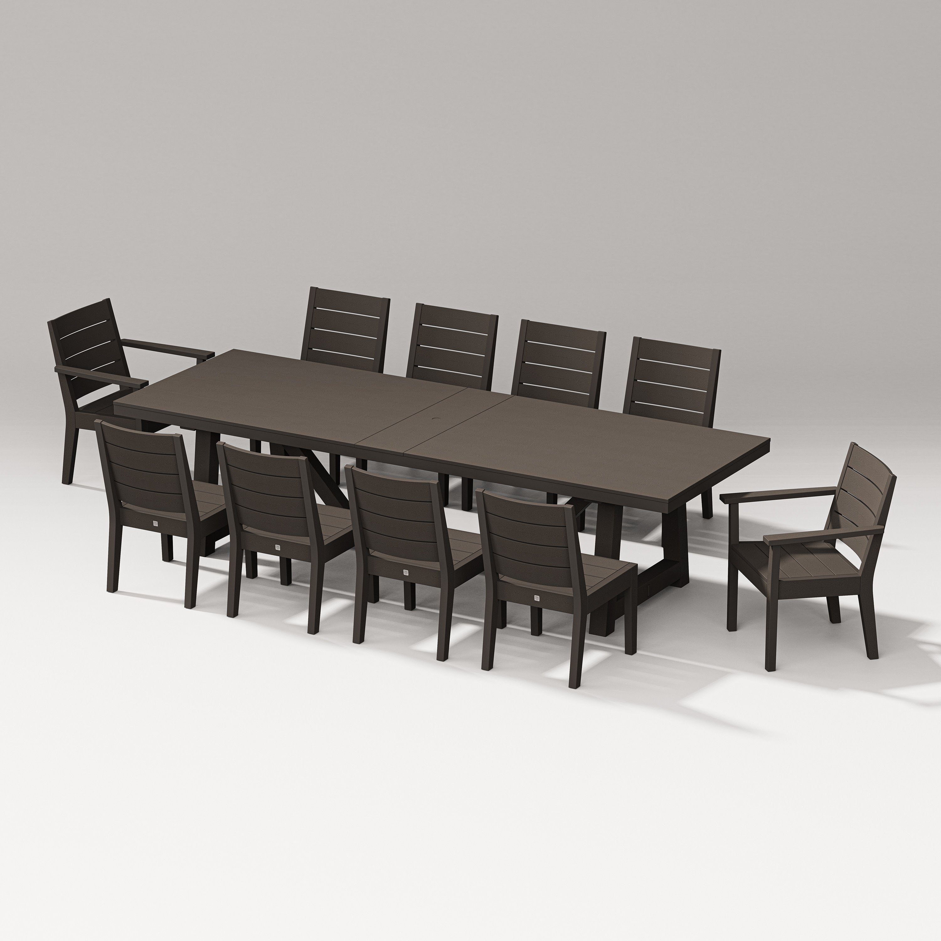 Latitude 11-Piece A-Frame Table Dining Set in Vintage Coffee