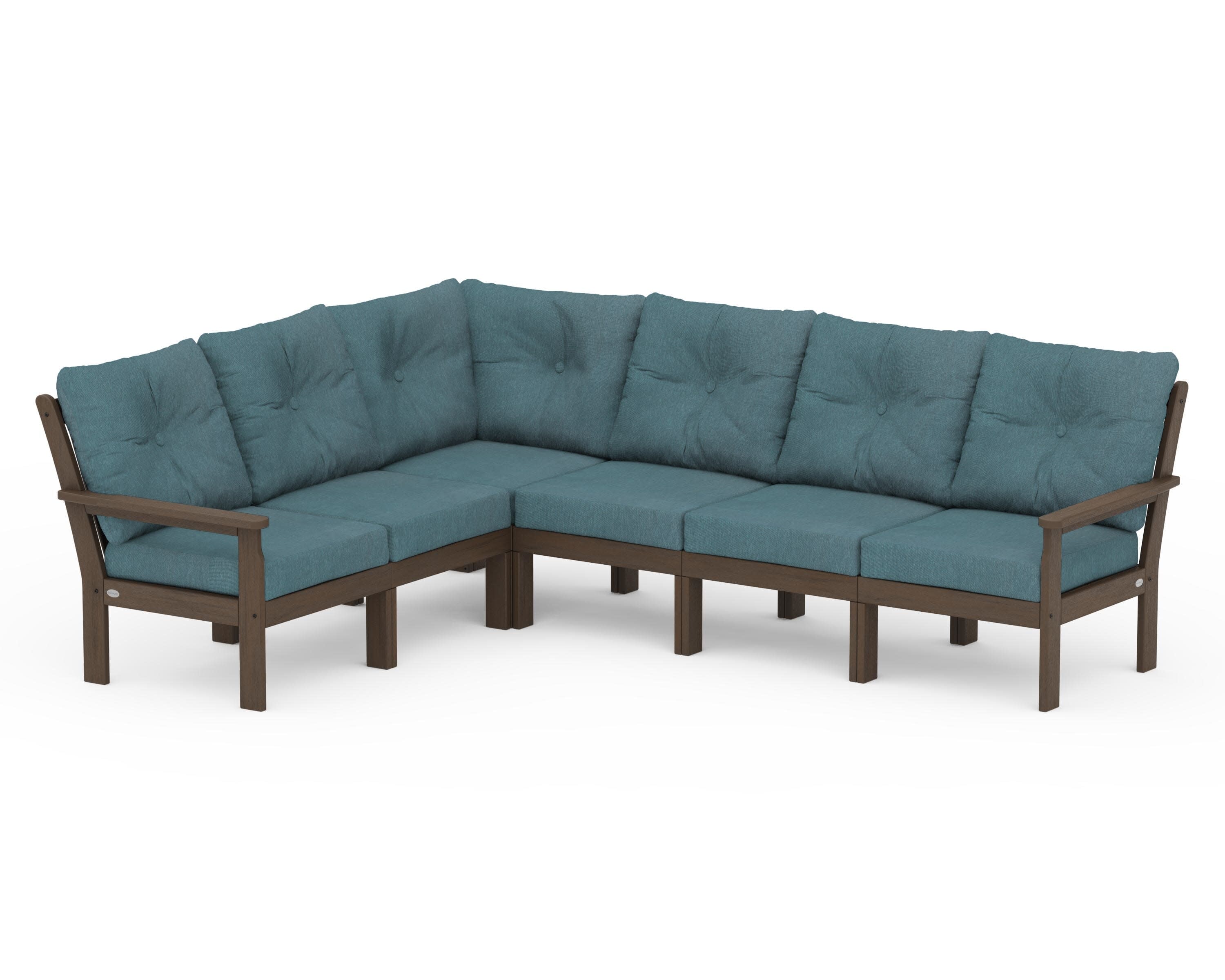Vineyard 6-Piece Sectional in Kona / Ocean Teal
