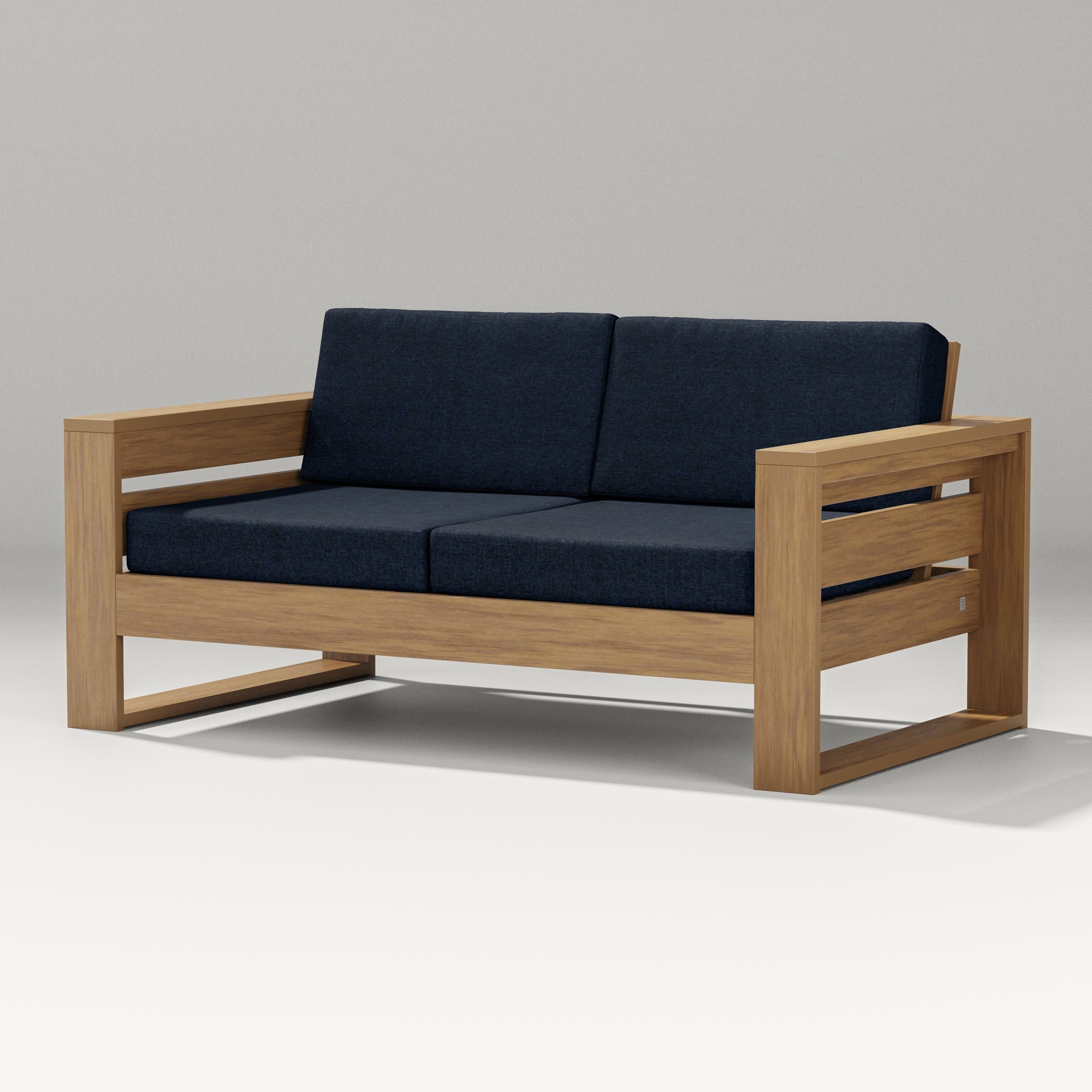 Latitude Loveseat in Natural / Marine Indigo