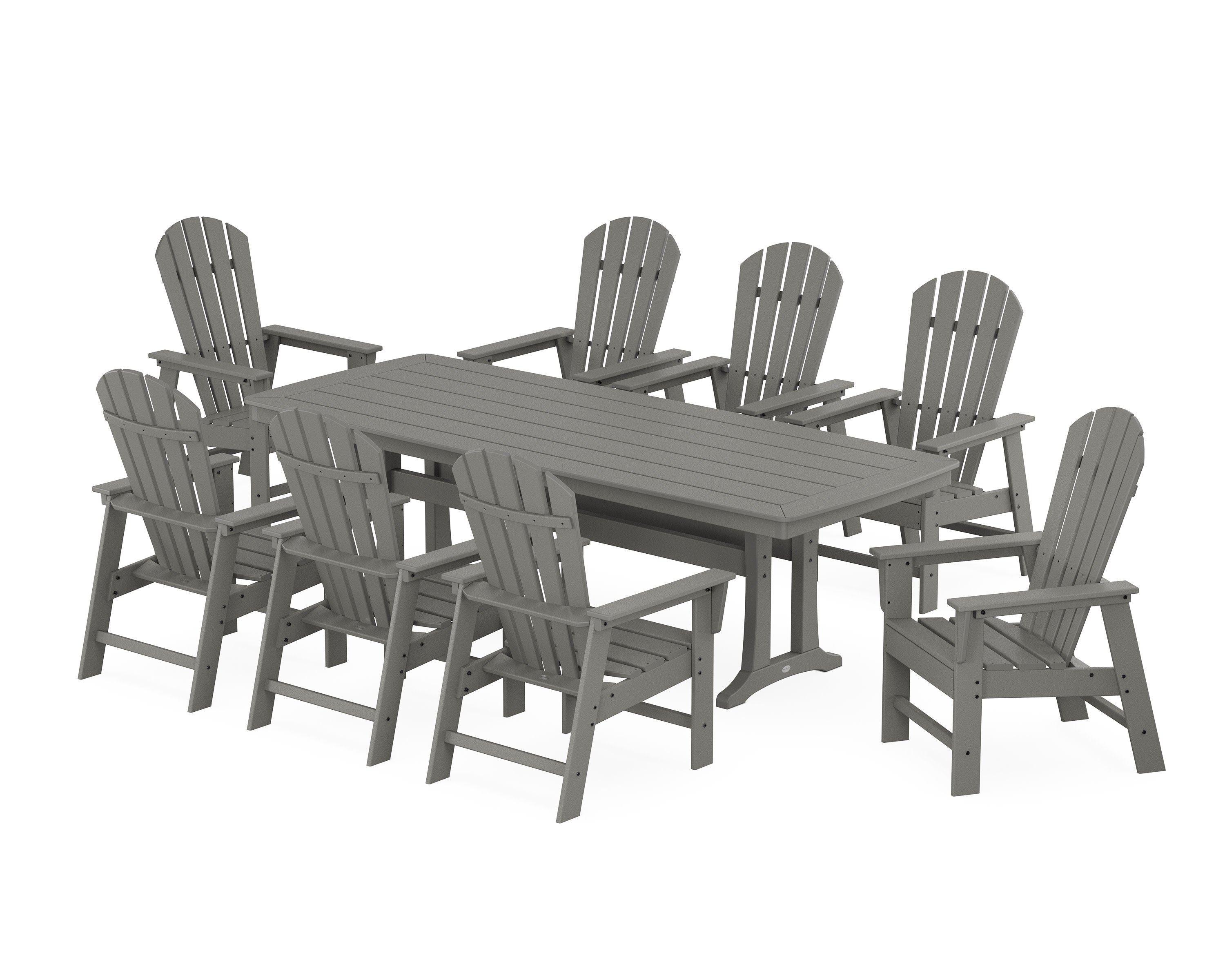 South Beach 9-Piece Dining Set with Trestle Legs in Slate Grey