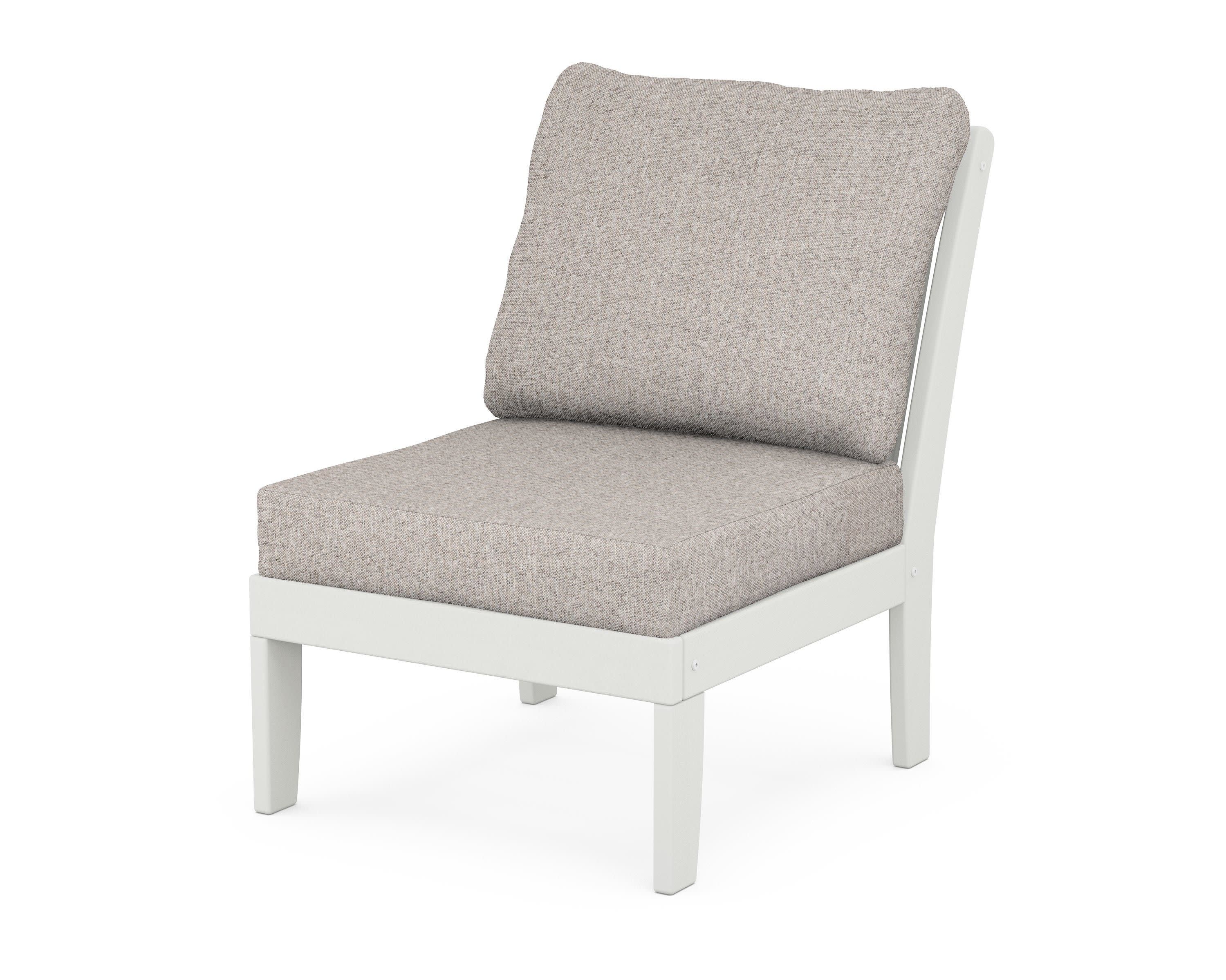 Braxton Modular Armless Chair in Vintage White / Weathered Tweed