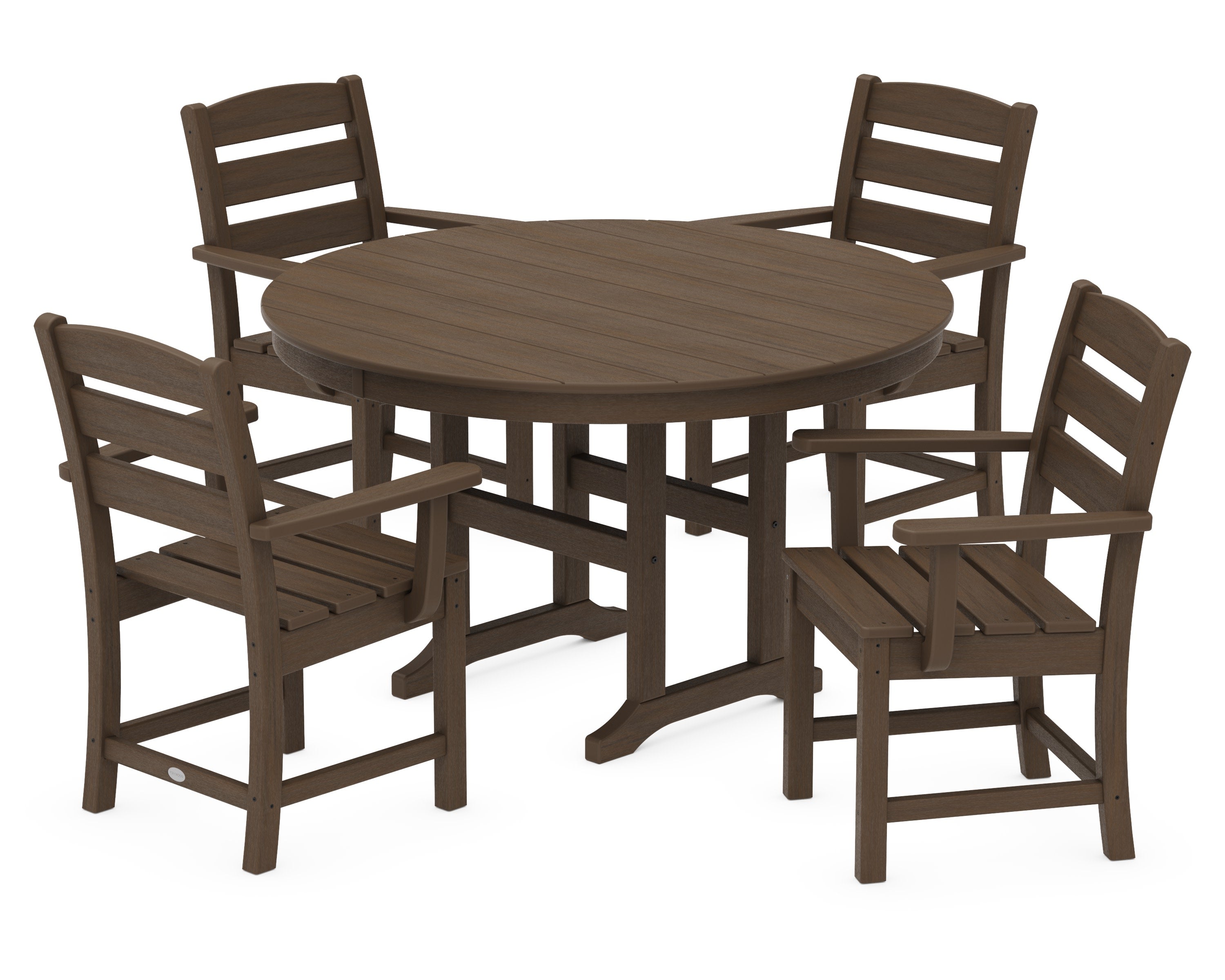 Lakeside 5-Piece Round Farmhouse Dining Set in Kona