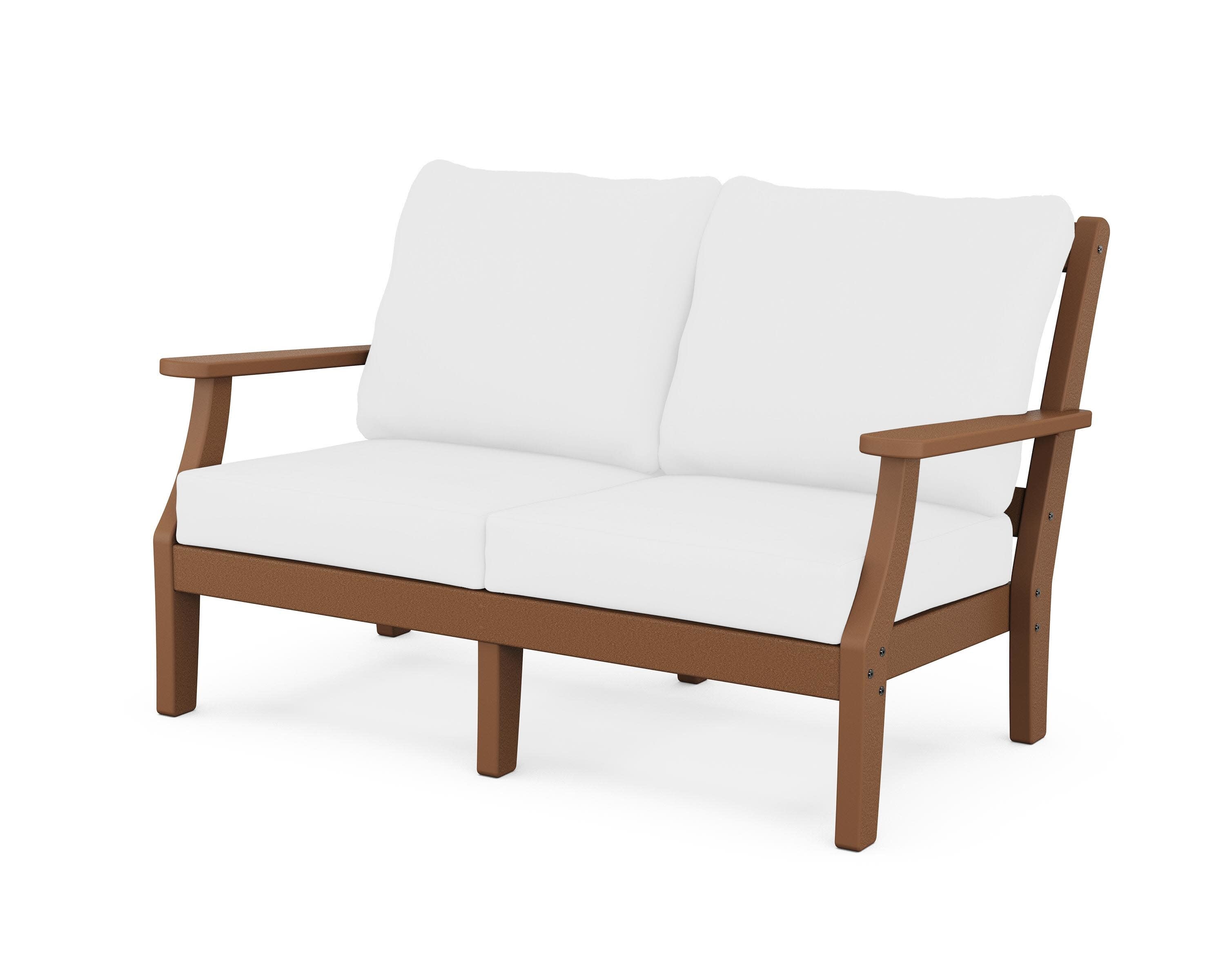 Chinoiserie Deep Seating Loveseat in Teak / Natural