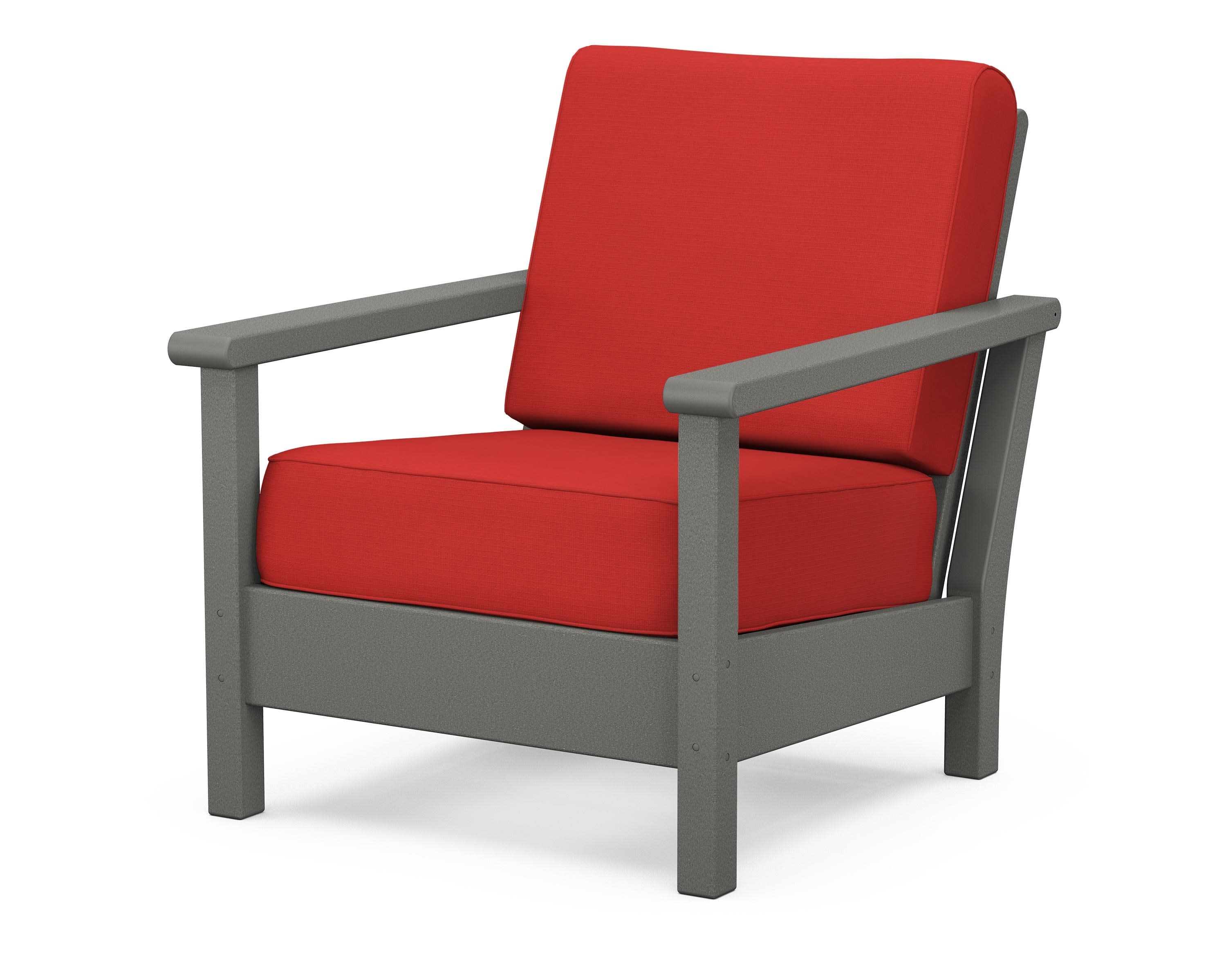 Harbour Deep Seating Chair in Slate Grey / Crimson Linen