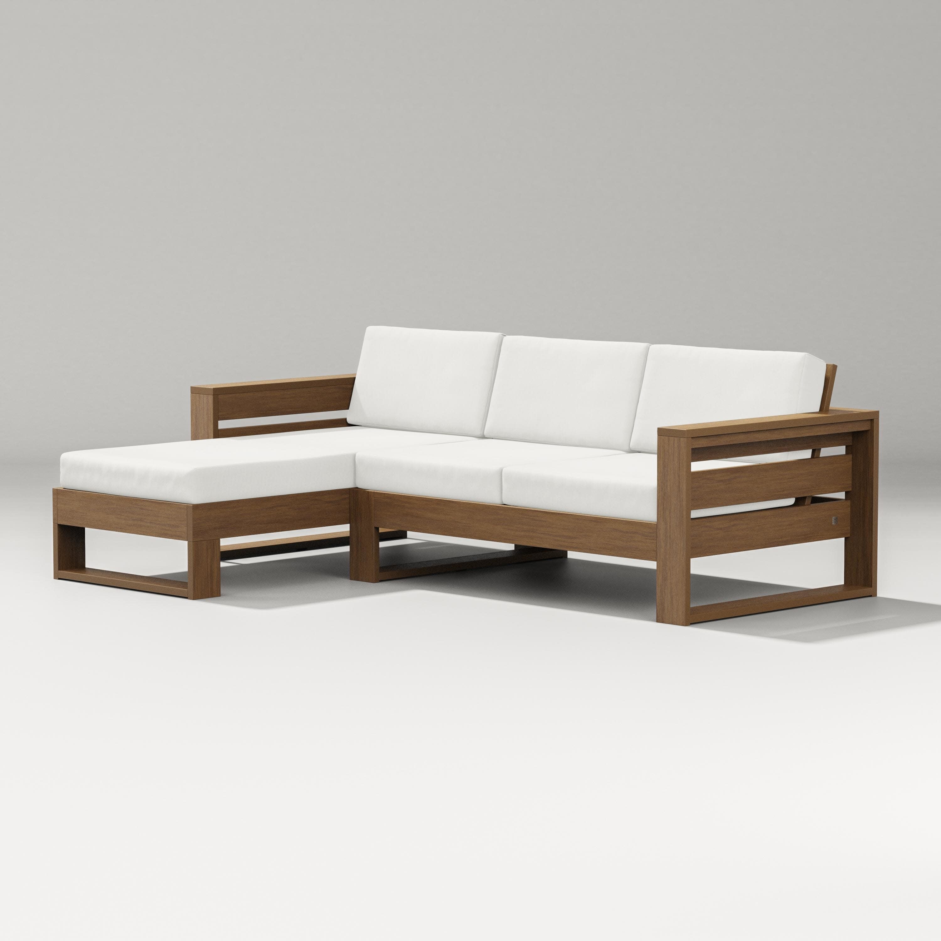 Latitude Left Chaise Sectional in Natural / Natural Linen
