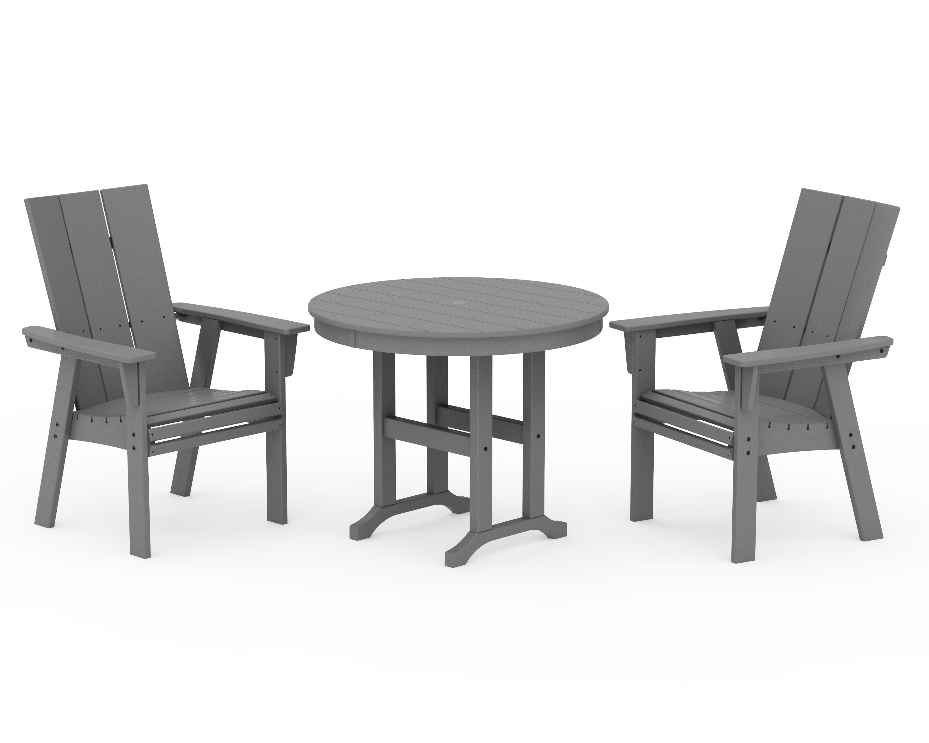 Modern Adirondack 3-Piece Round Dining Set