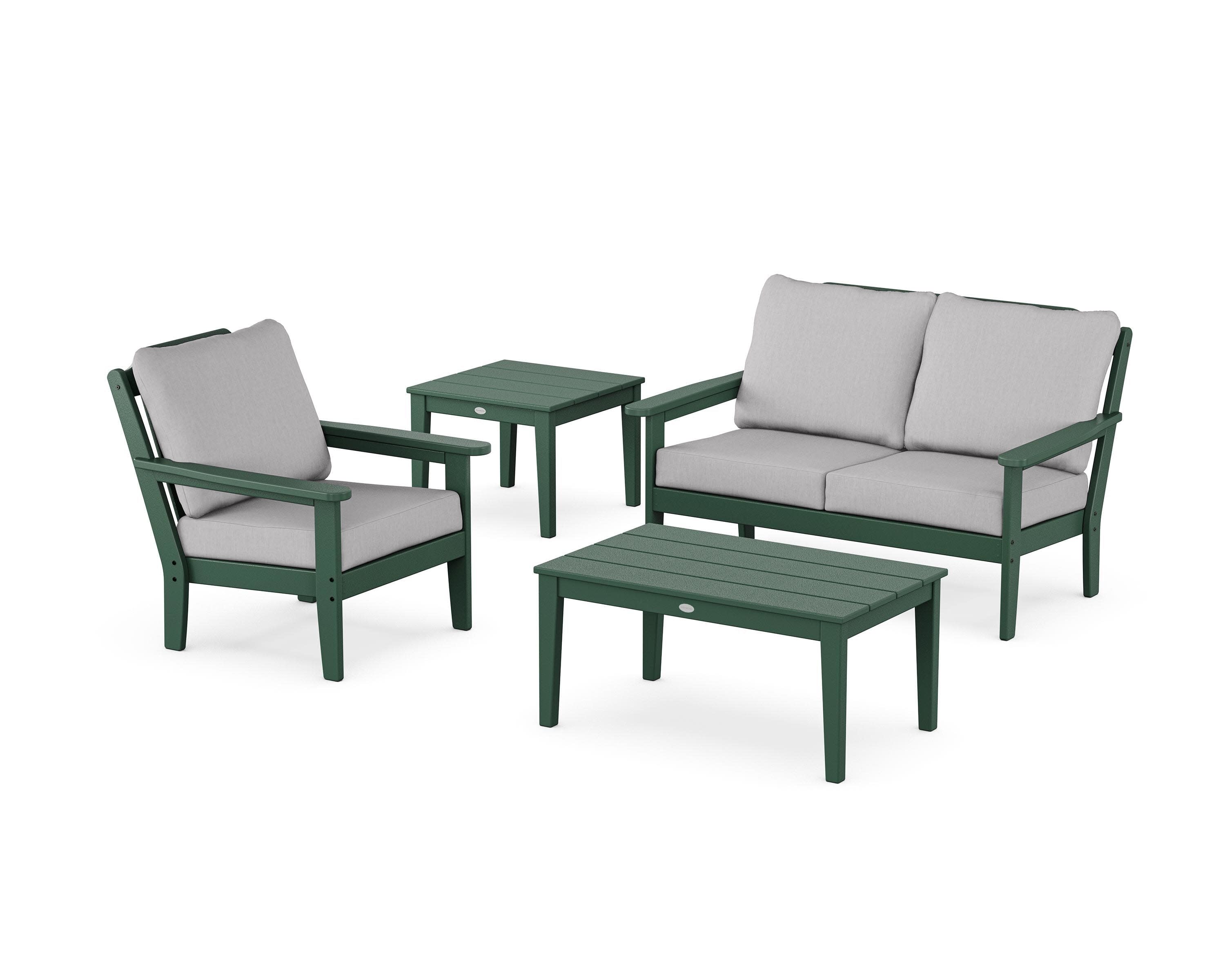 Wovendale 4-Piece Deep Seating Set in Green / Granite