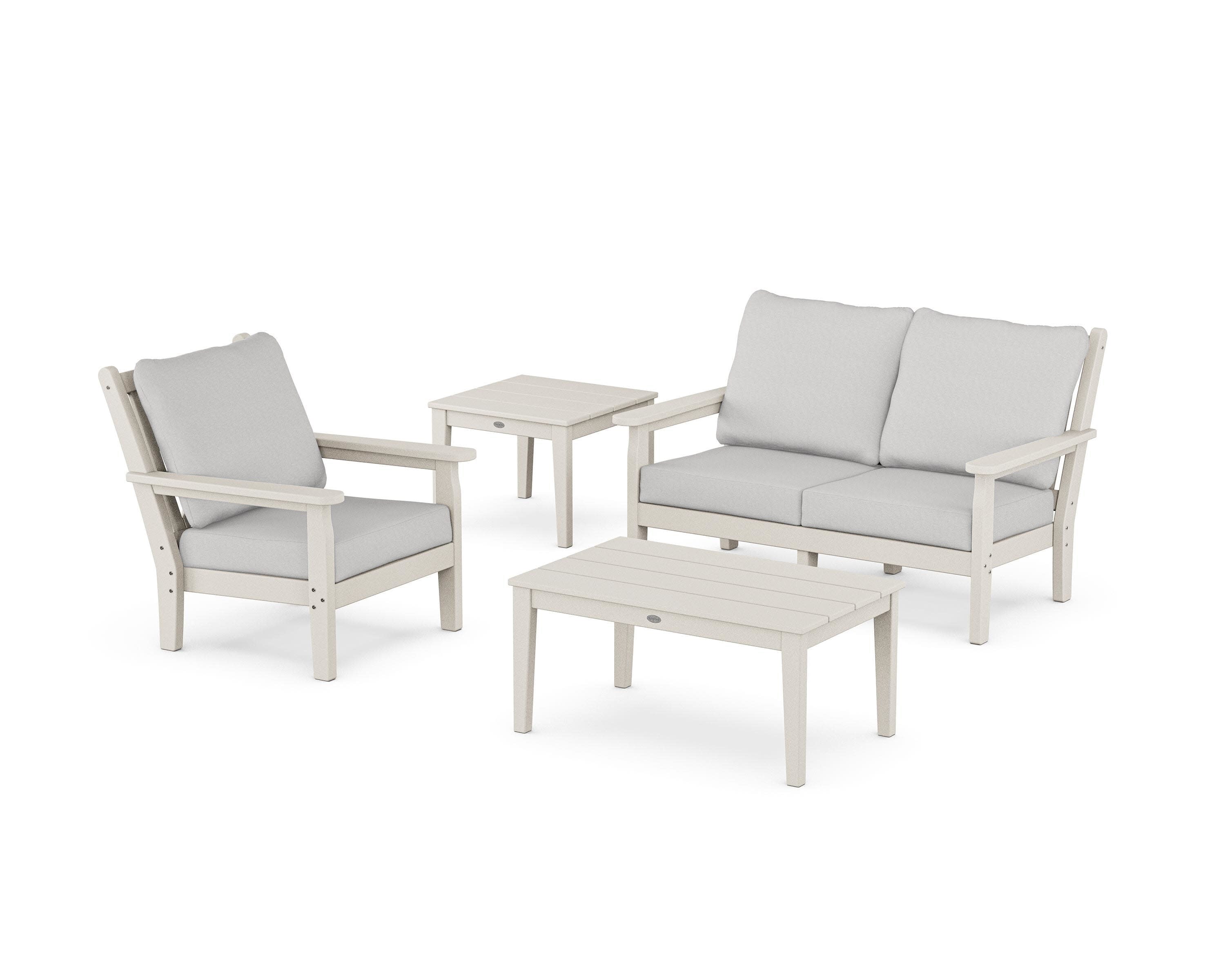 Chippendale 4-Piece Deep Seating Set in Sand / Diamond in the Rough