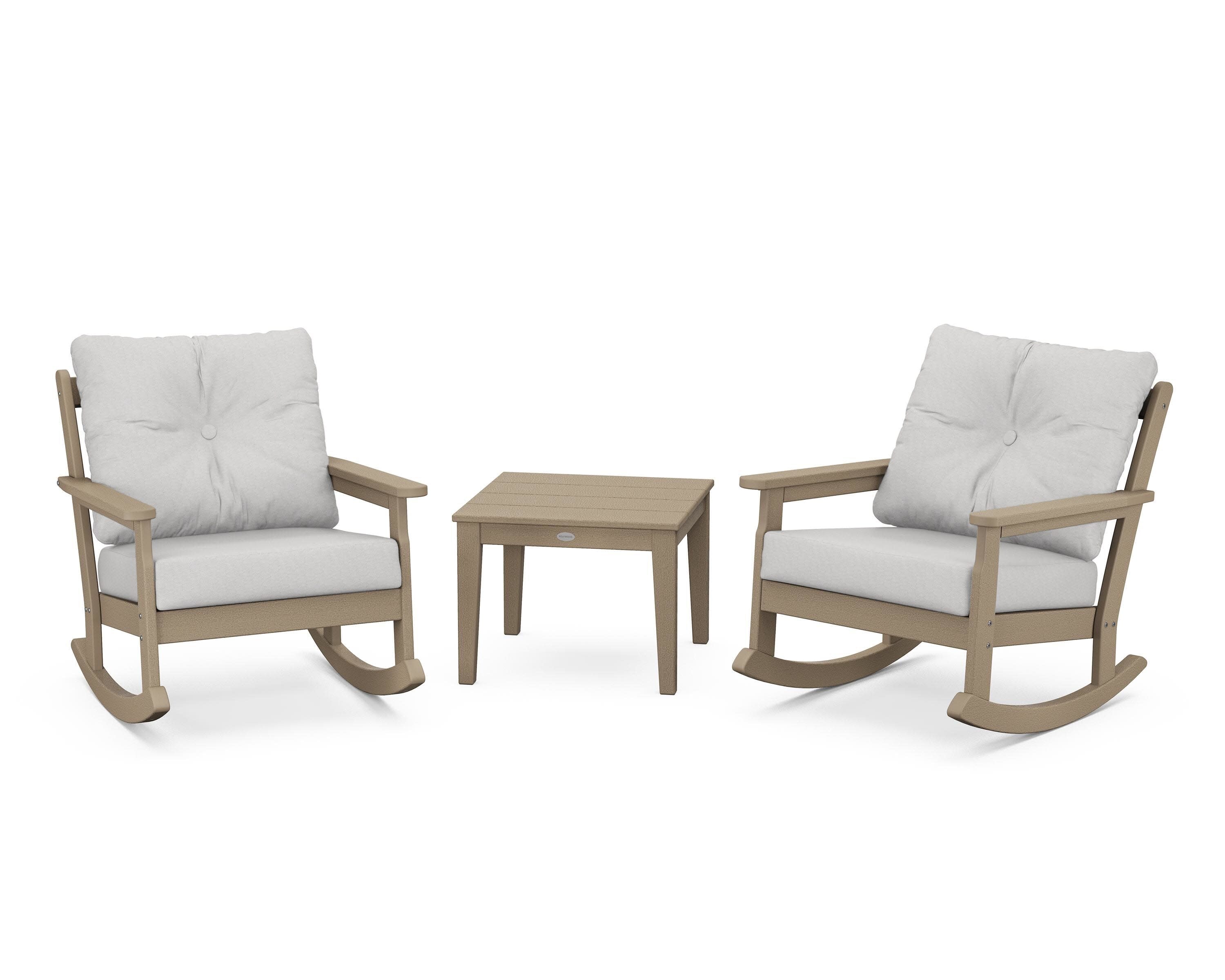 Vineyard 3-Piece Deep Seating Rocker Set in Vintage Sahara / Diamond in the Rough