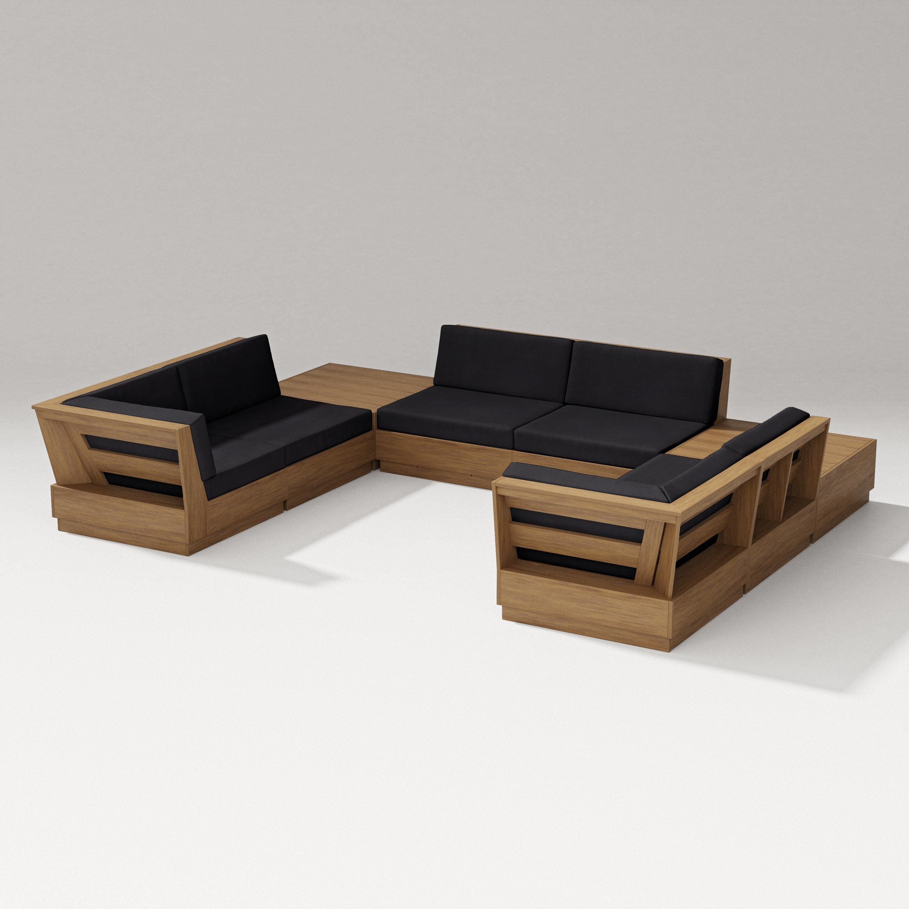 Elevate 8-Piece U-Shaped Sectional in Natural / Midnight Linen