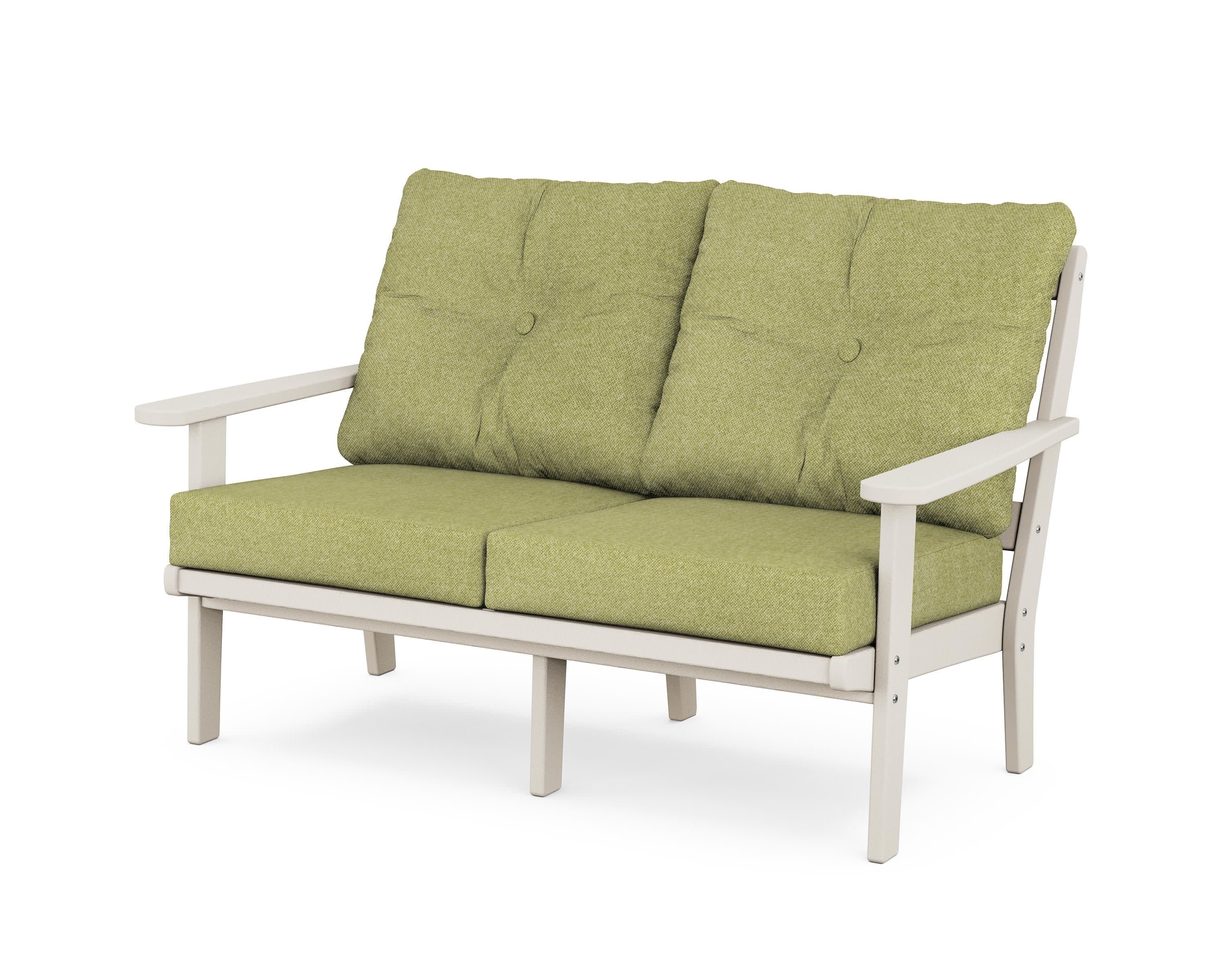 Mission Deep SeatingLoveseat in Sand / Chartreuse Boucle
