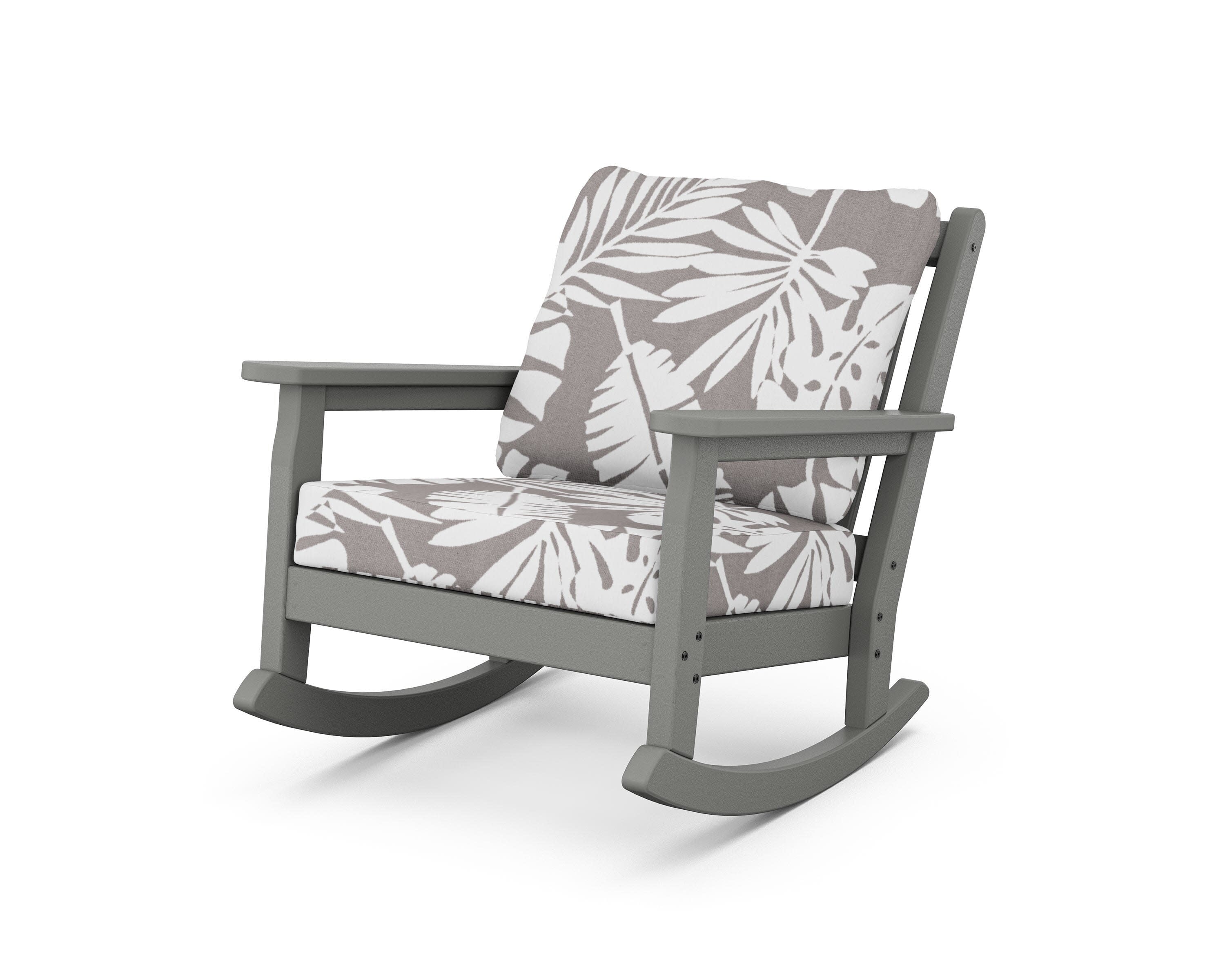 Chippendale Deep Seating Rocking Chair in Slate Grey / Leaf Grey Mist