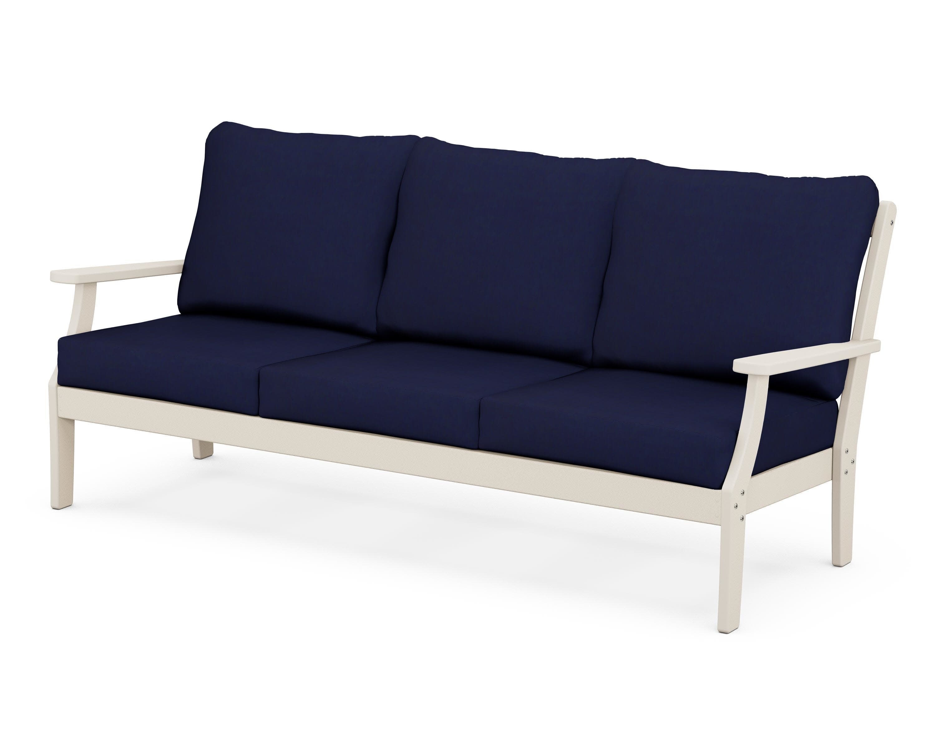 Braxton Deep Seating Sofa in Sand / Navy