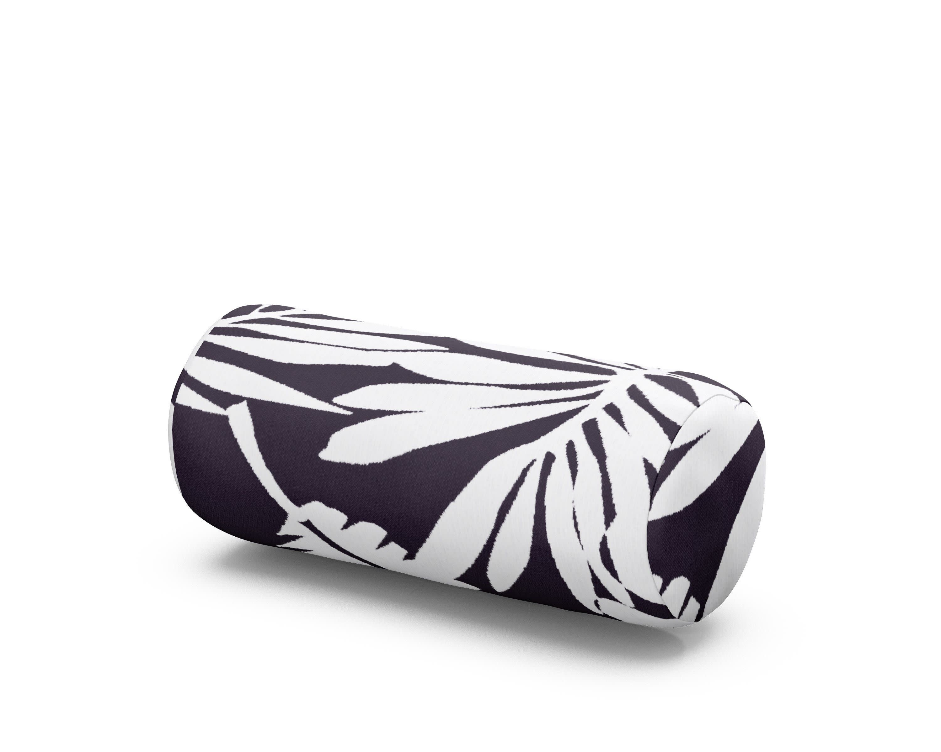 Outdoor Bolster Pillow in Leaf Navy