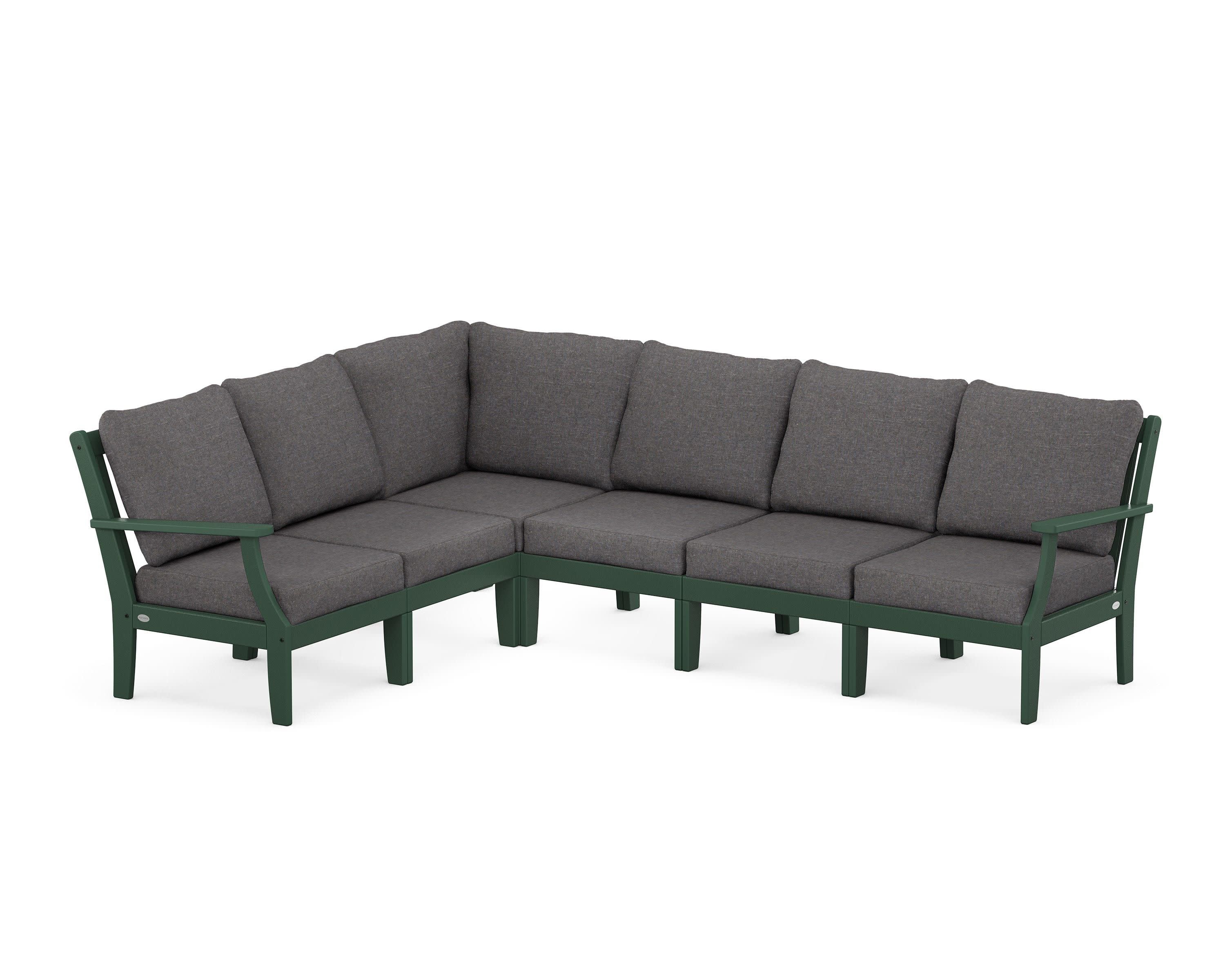 Braxton Modular 6-Piece Deep Seating Set in Green / Ash Charcoal