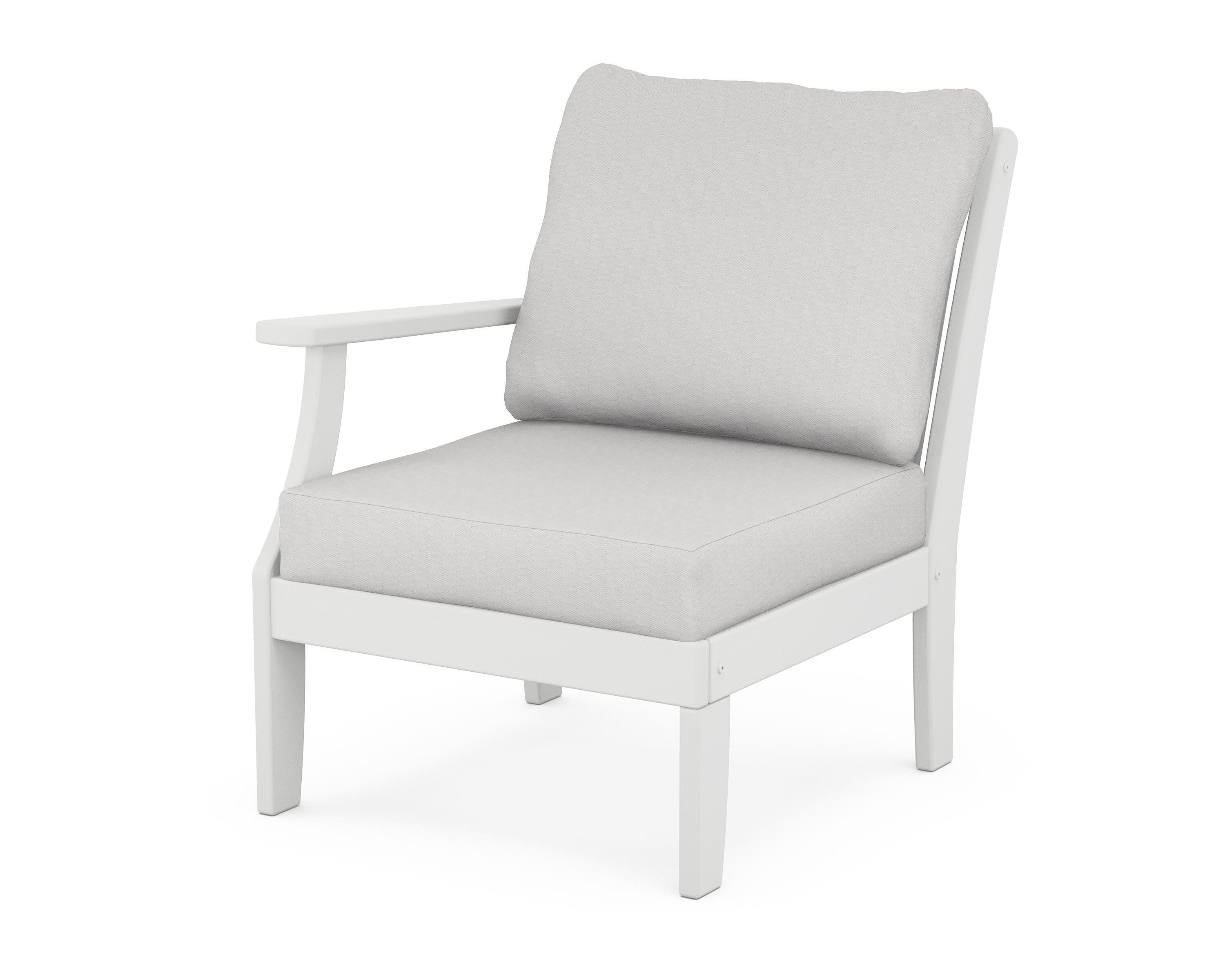 Braxton Modular Left Arm Chair in White / Diamond in the Rough