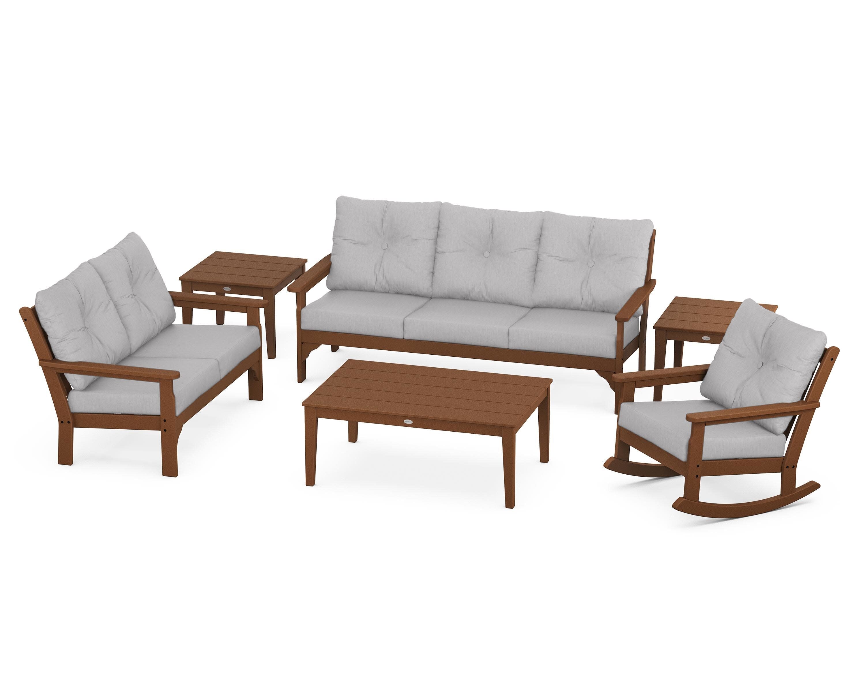 Vineyard 6-Piece Deep Seating Set in Teak / Granite