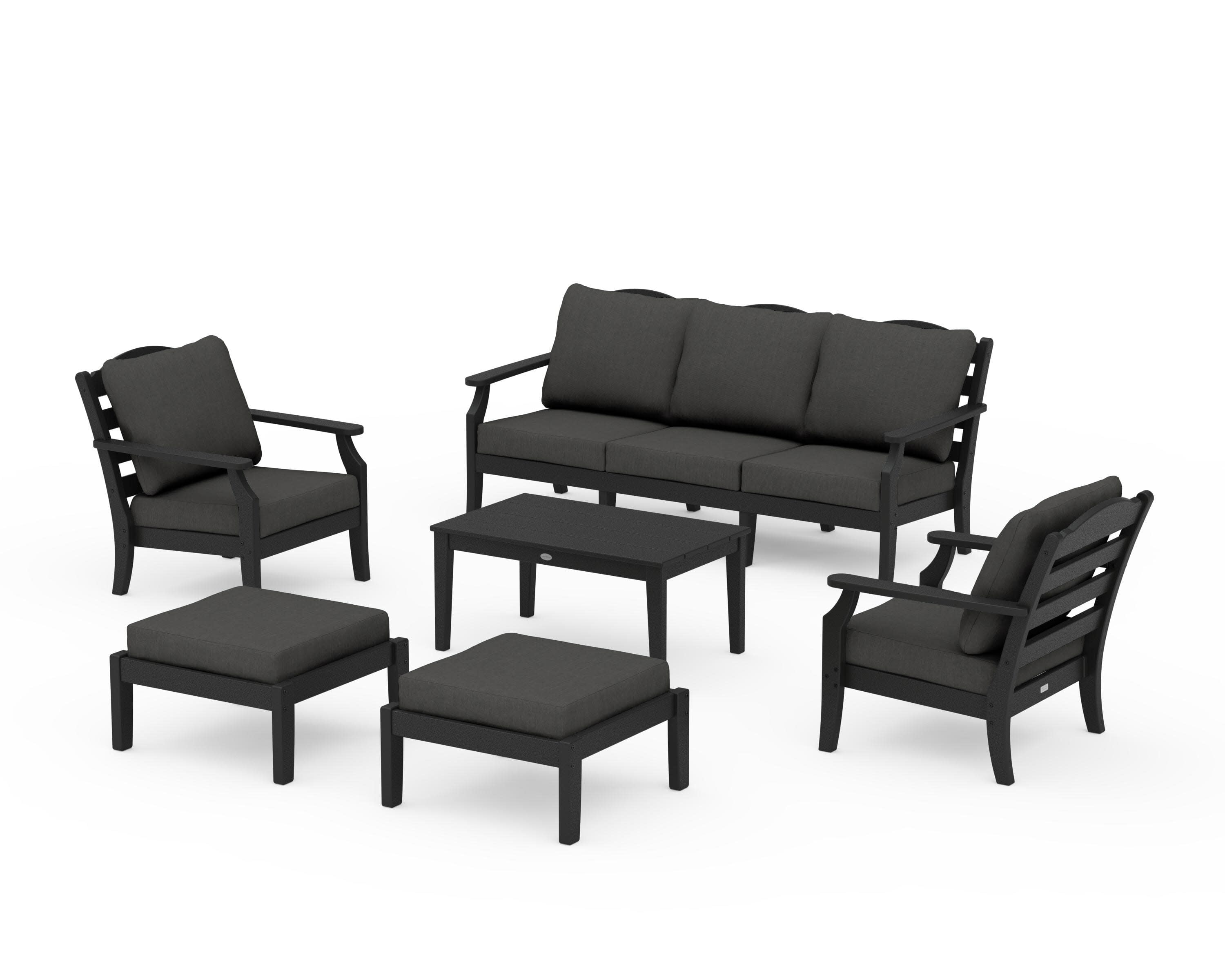 Savannah 6-Piece Lounge Sofa Set in Black / Spectrum Carbon