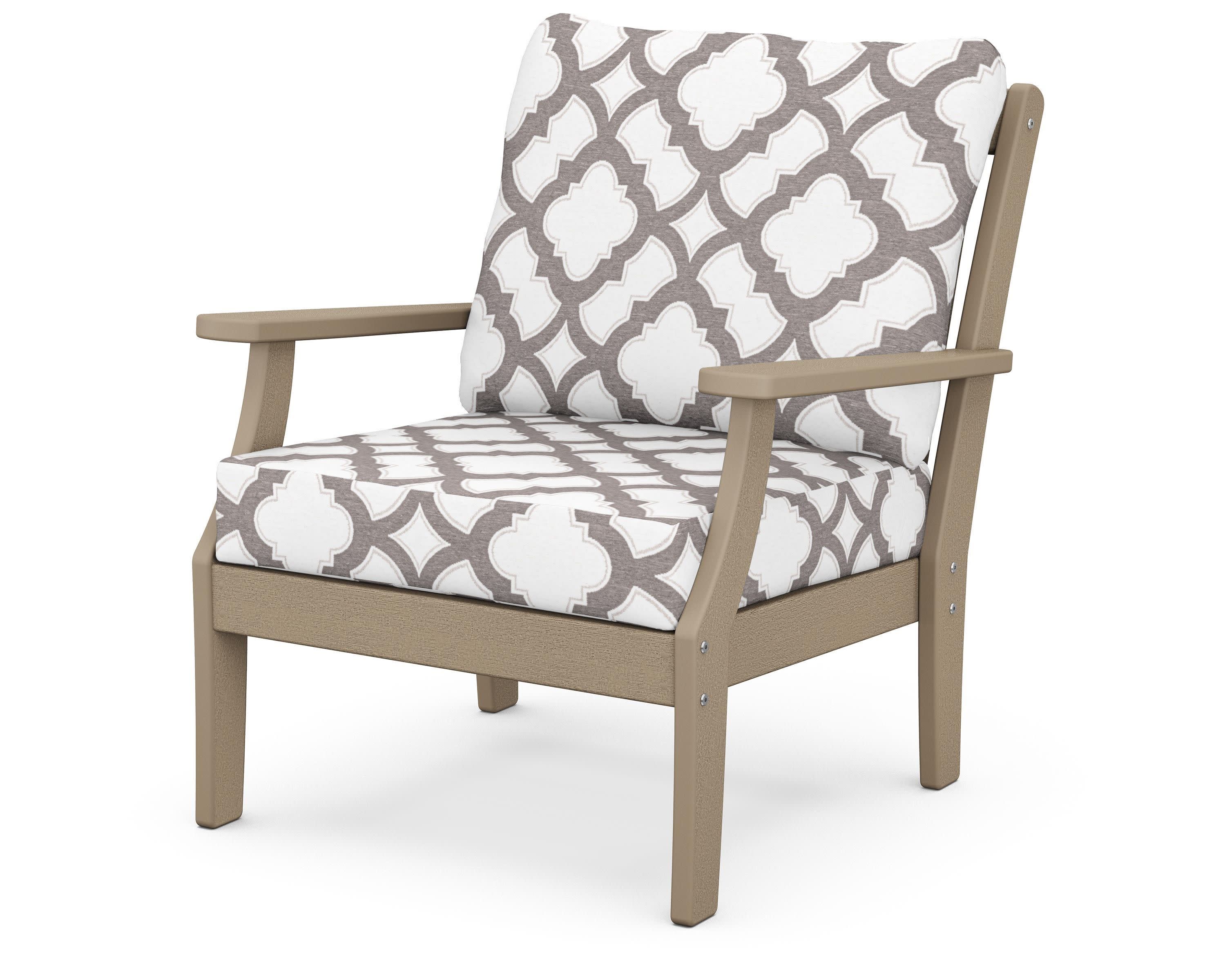 Braxton Deep Seating Chair in Vintage Sahara / Trellis Grey Mist