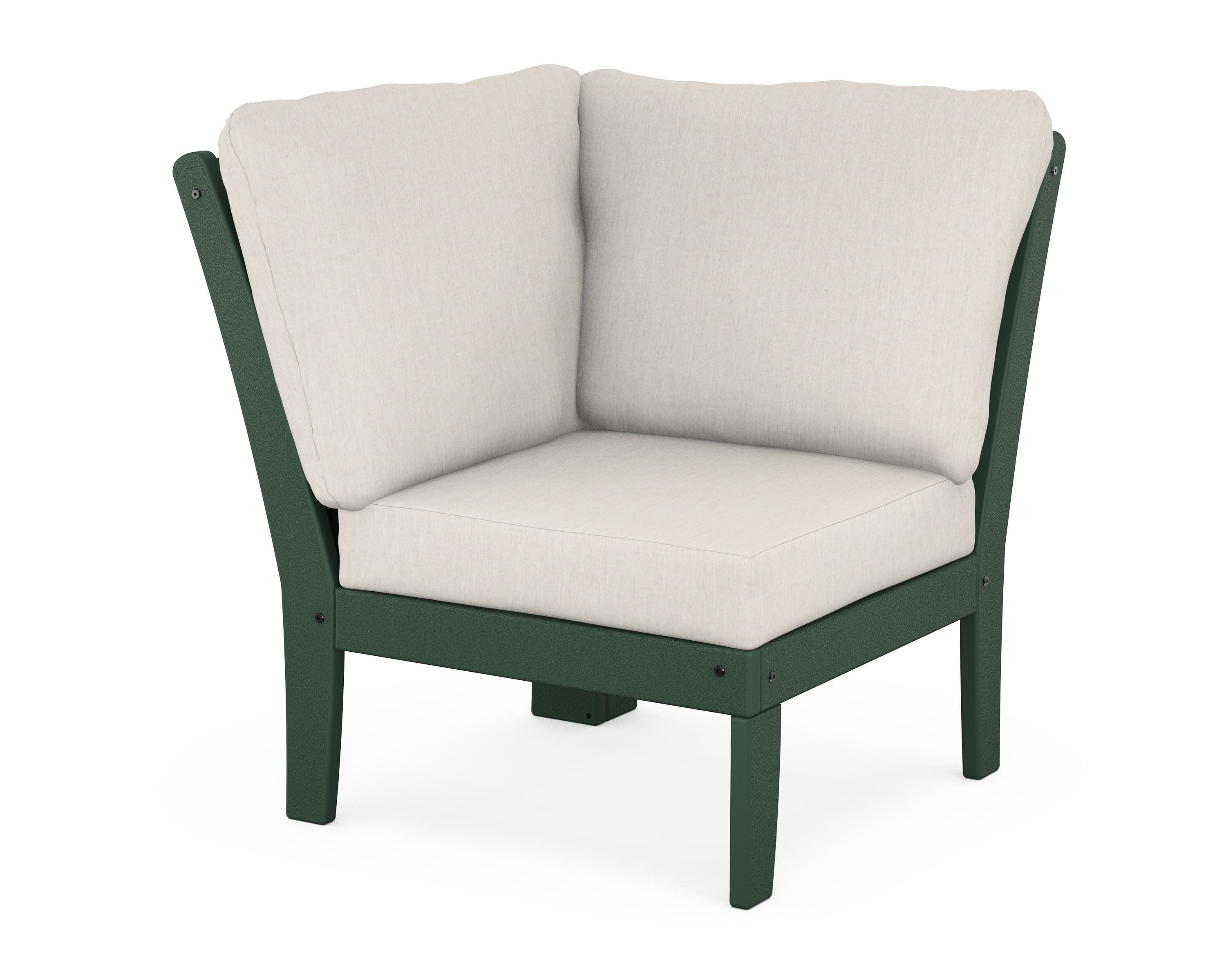 Braxton Modular Corner Chair in Green / Cast Ash