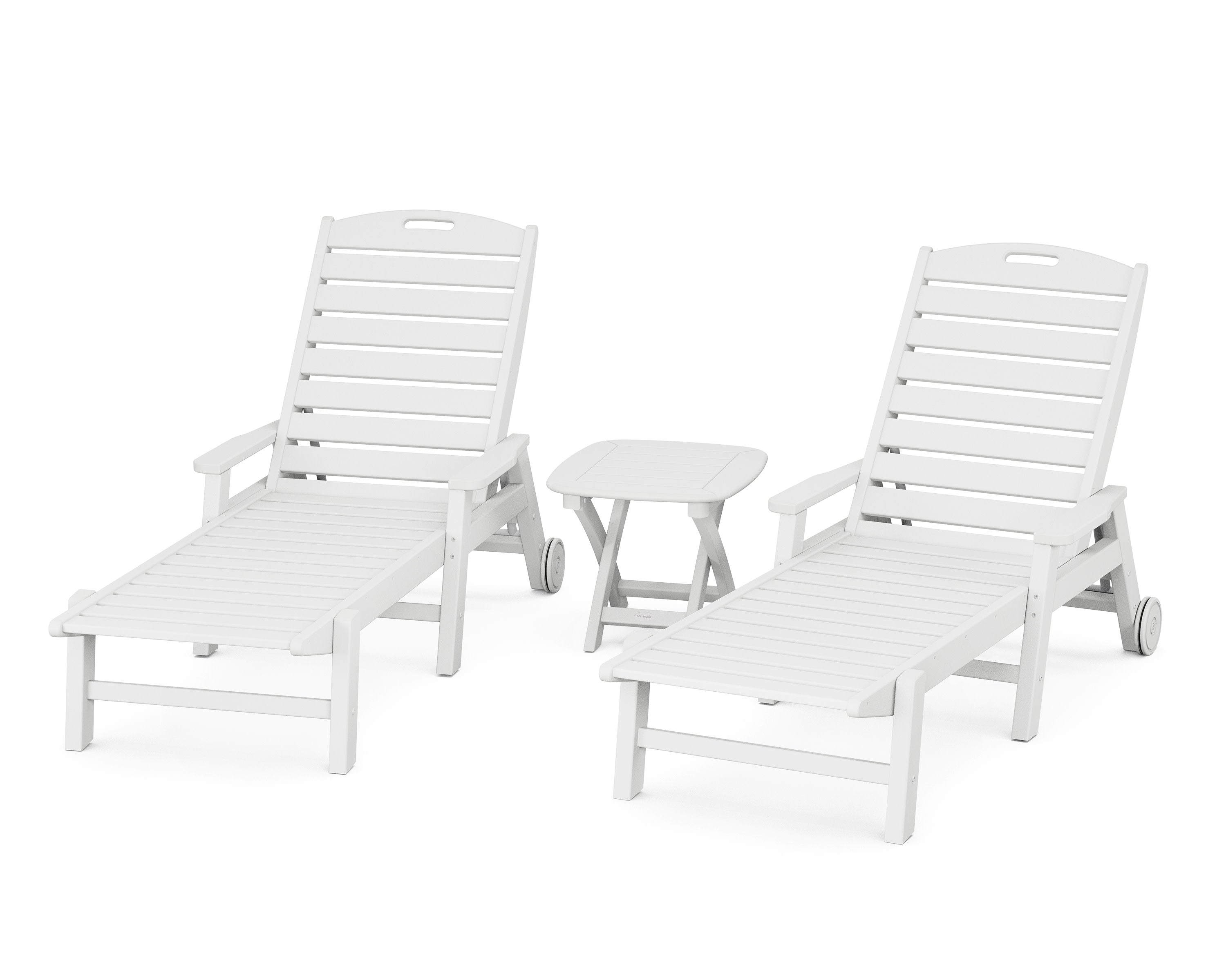 Nautical 3-Piece Chaise Set in White