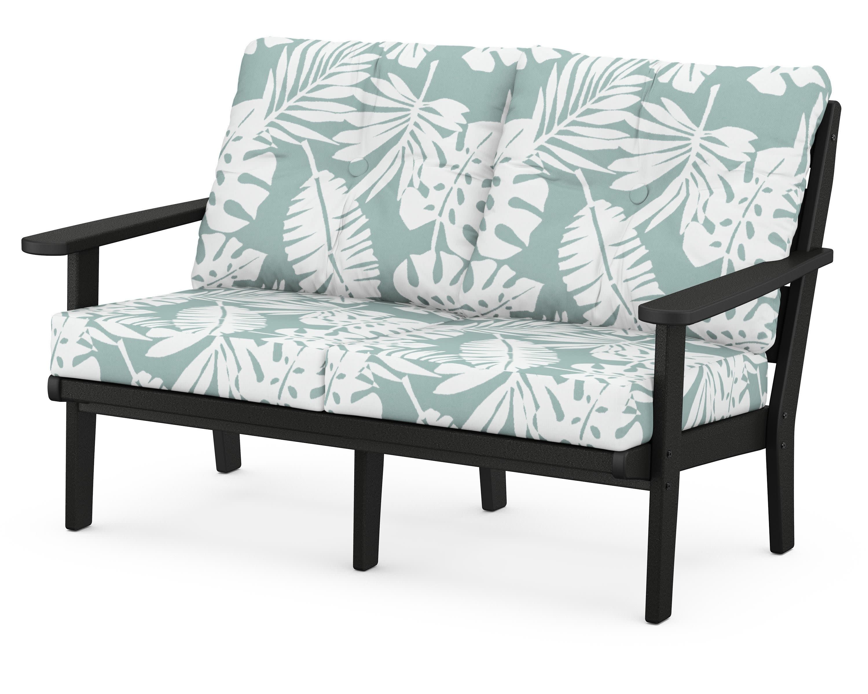 Lakeside Deep Seating Loveseat in Black / Leaf Glacier Spa