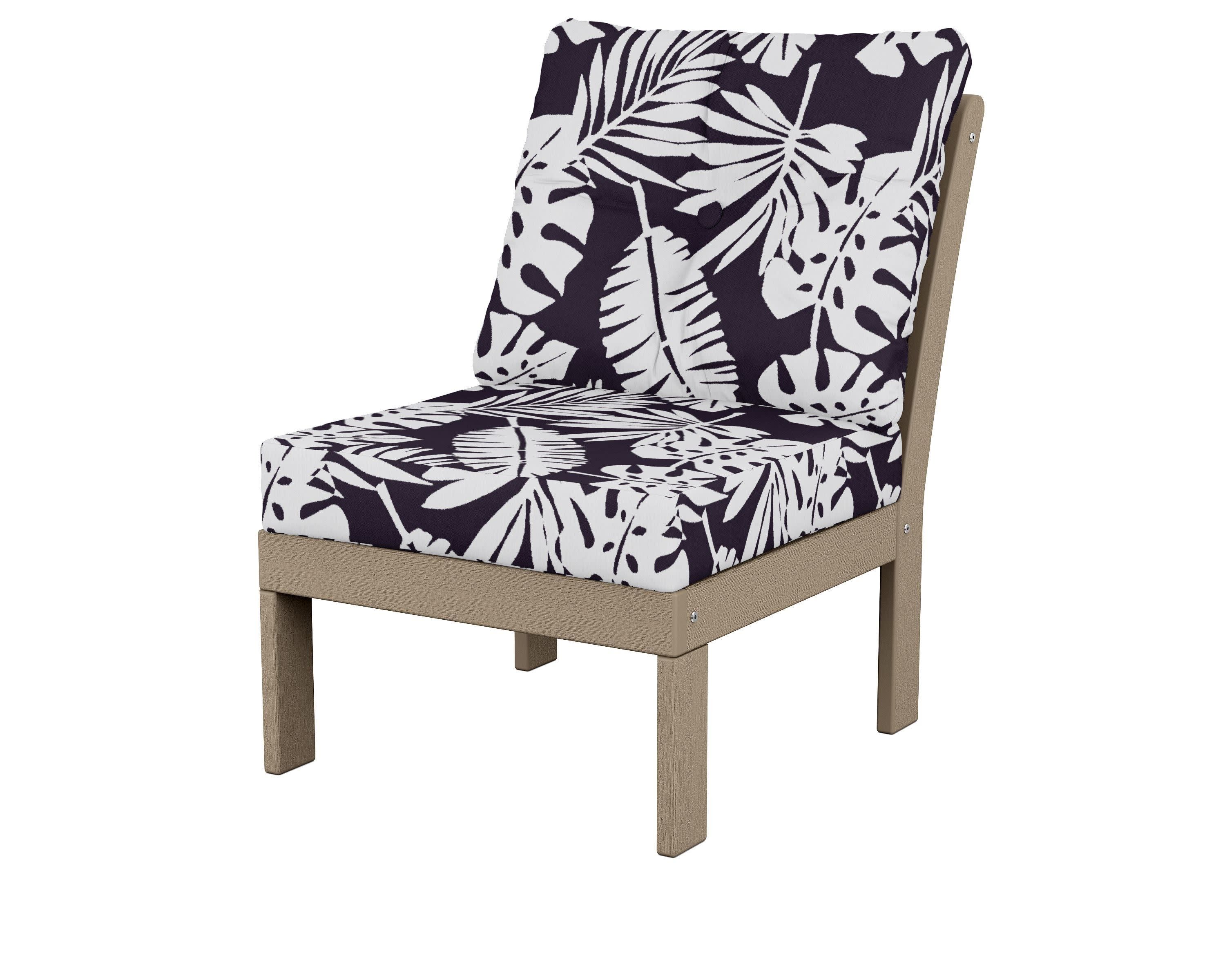 Vineyard Modular Armless Chair in Vintage Sahara / Leaf Navy