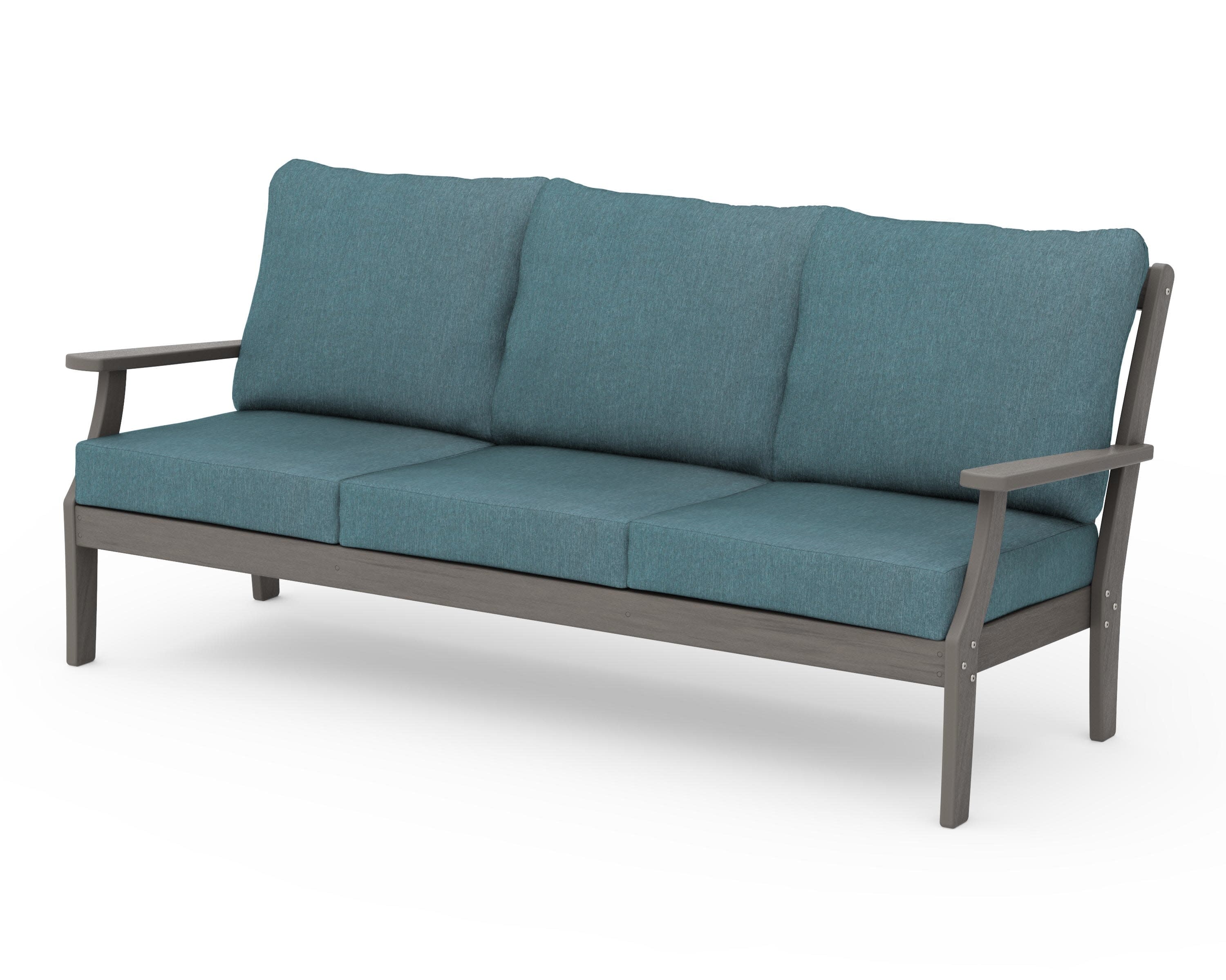 Braxton Deep Seating Sofa in Driftwood / Ocean Teal