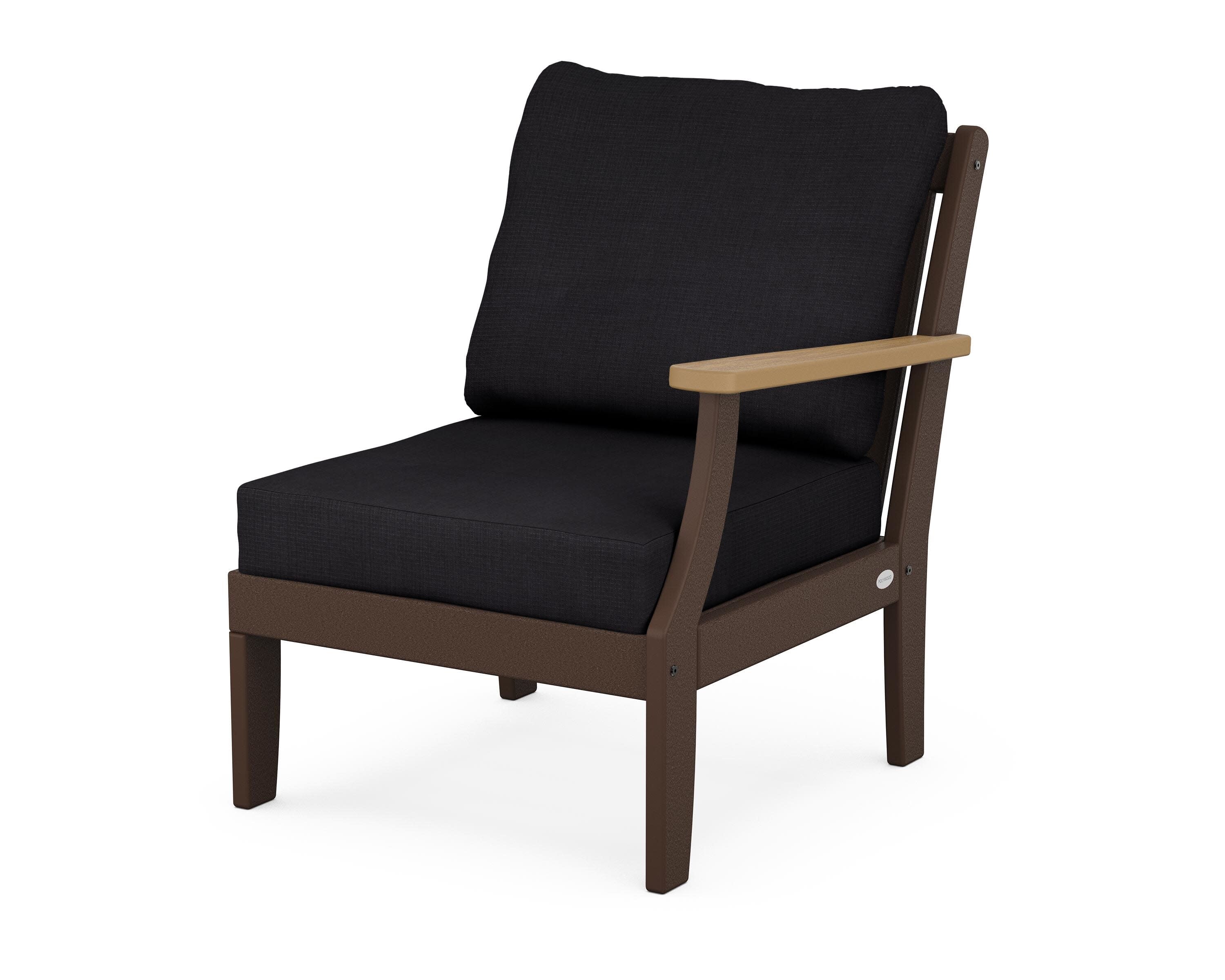 Braxton Modular Right Arm Chair in Mahogany / Natural / Midnight Linen