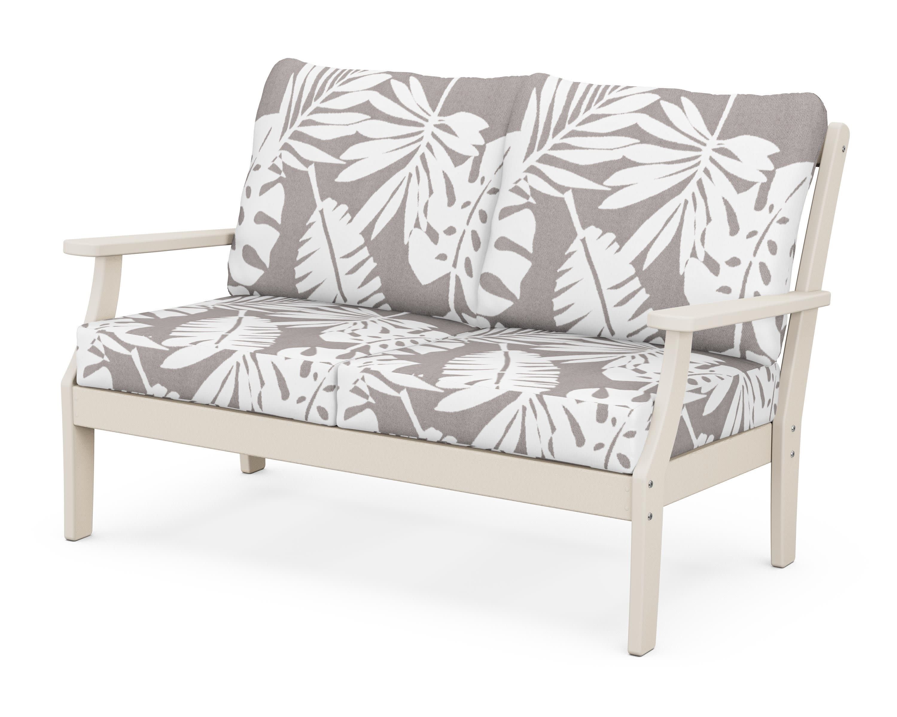 Braxton Deep Seating Loveseat in Sand / Leaf Grey Mist
