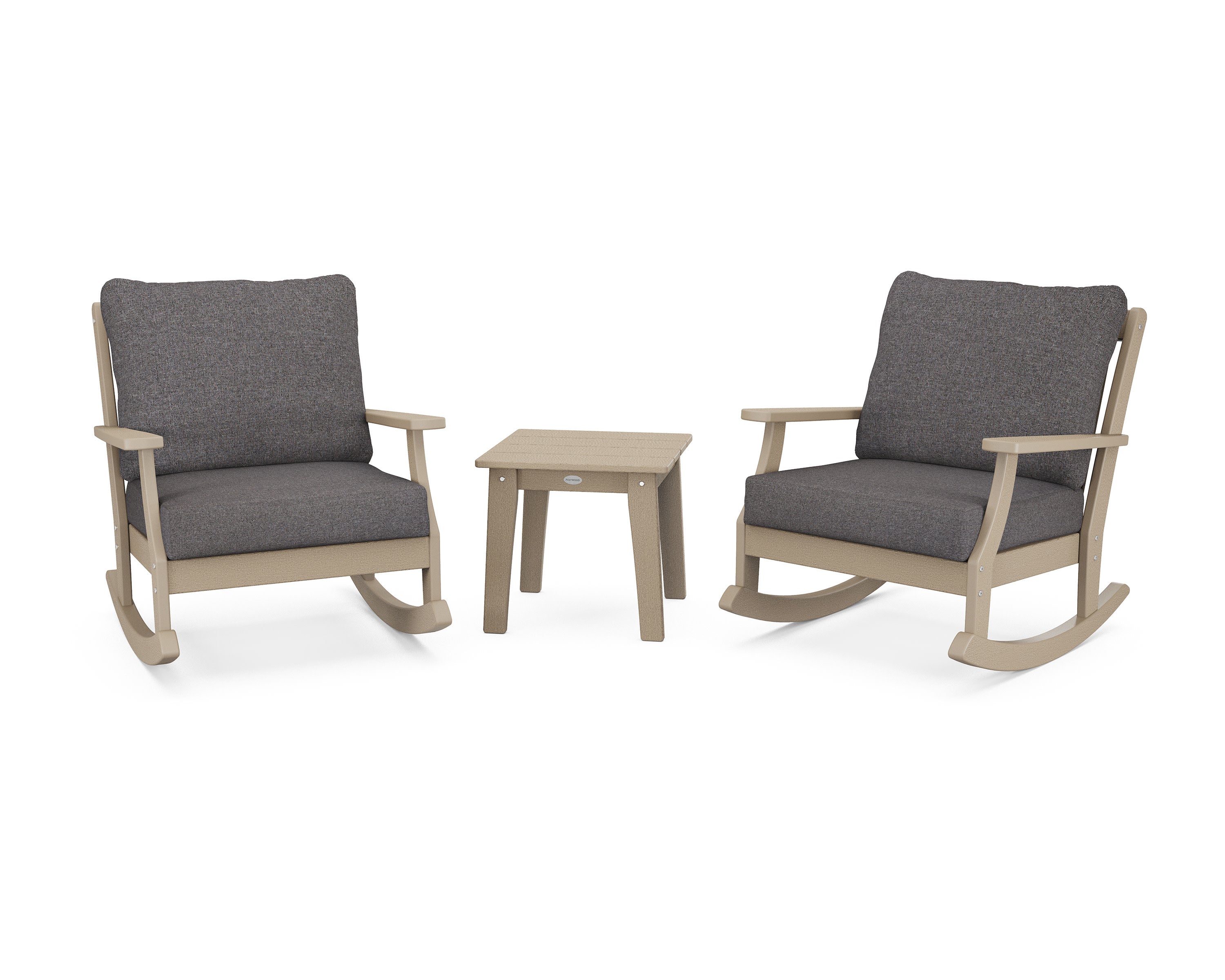Braxton 3-Piece Deep Seating Rocker Set in Vintage Sahara / Ash Charcoal
