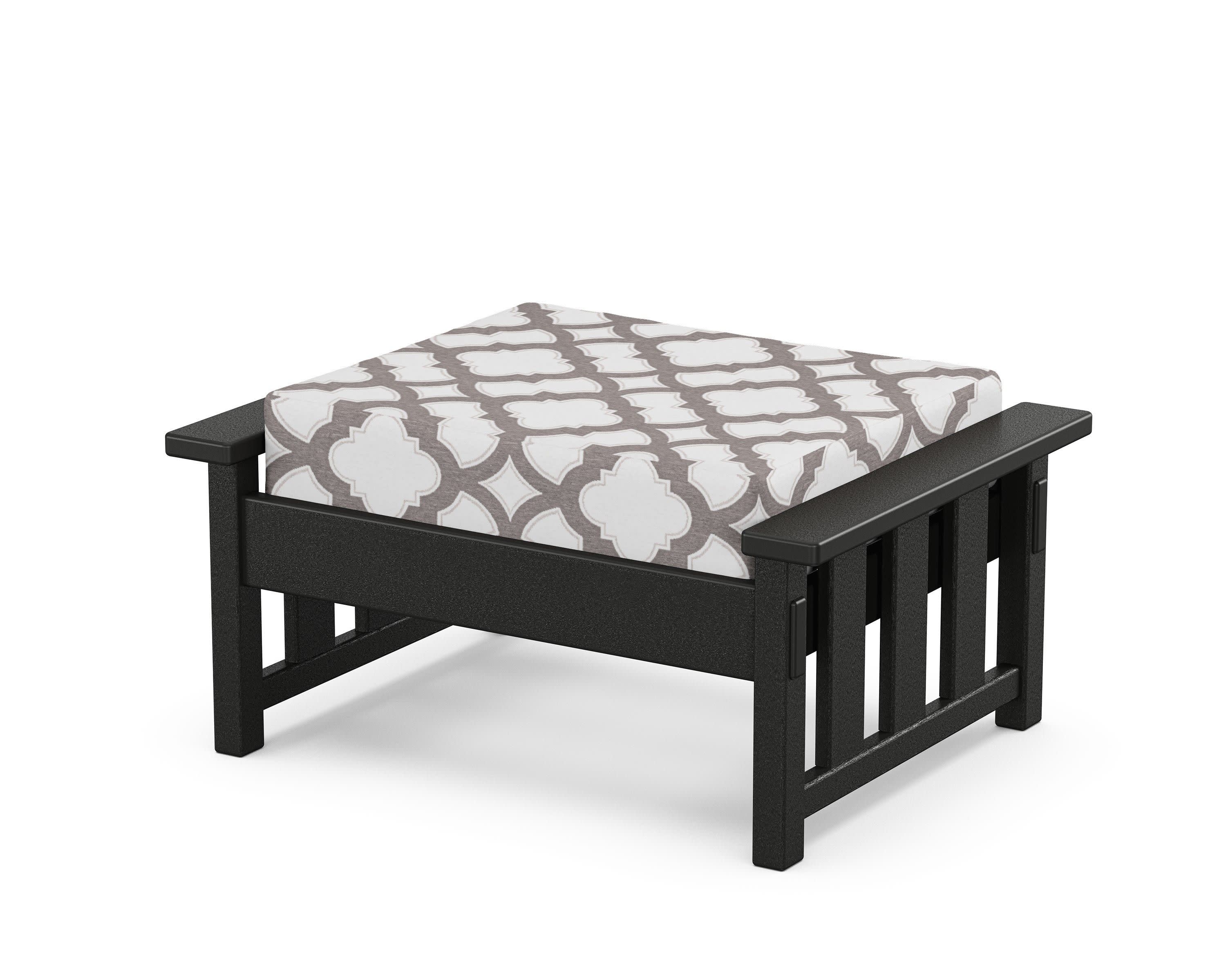 Acadia Deep Seating Ottoman in Black / Trellis Grey Mist