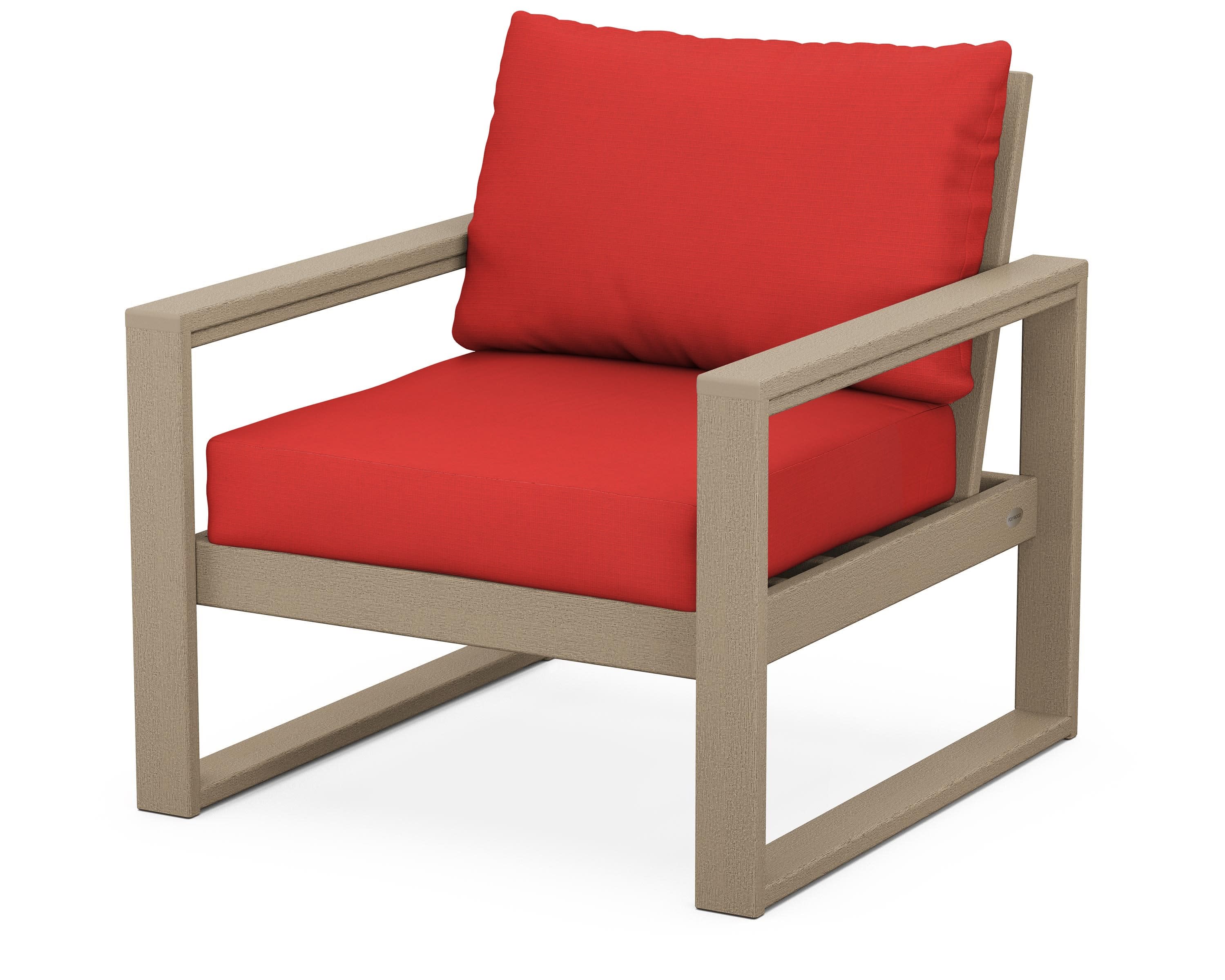 EDGE Club Chair in Vintage Sahara / Crimson Linen