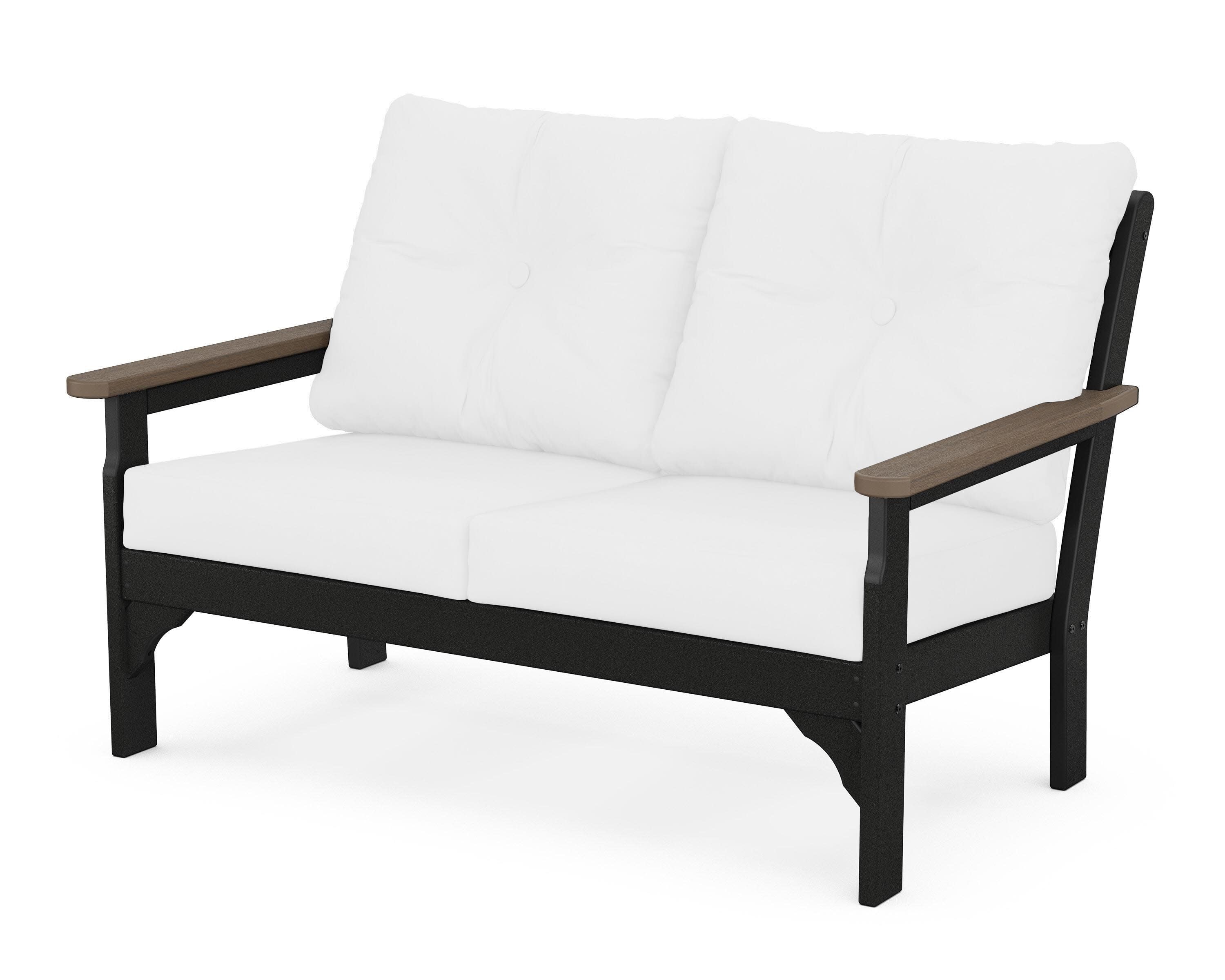 Vineyard Deep Seating Loveseat in Black / Kona / Natural