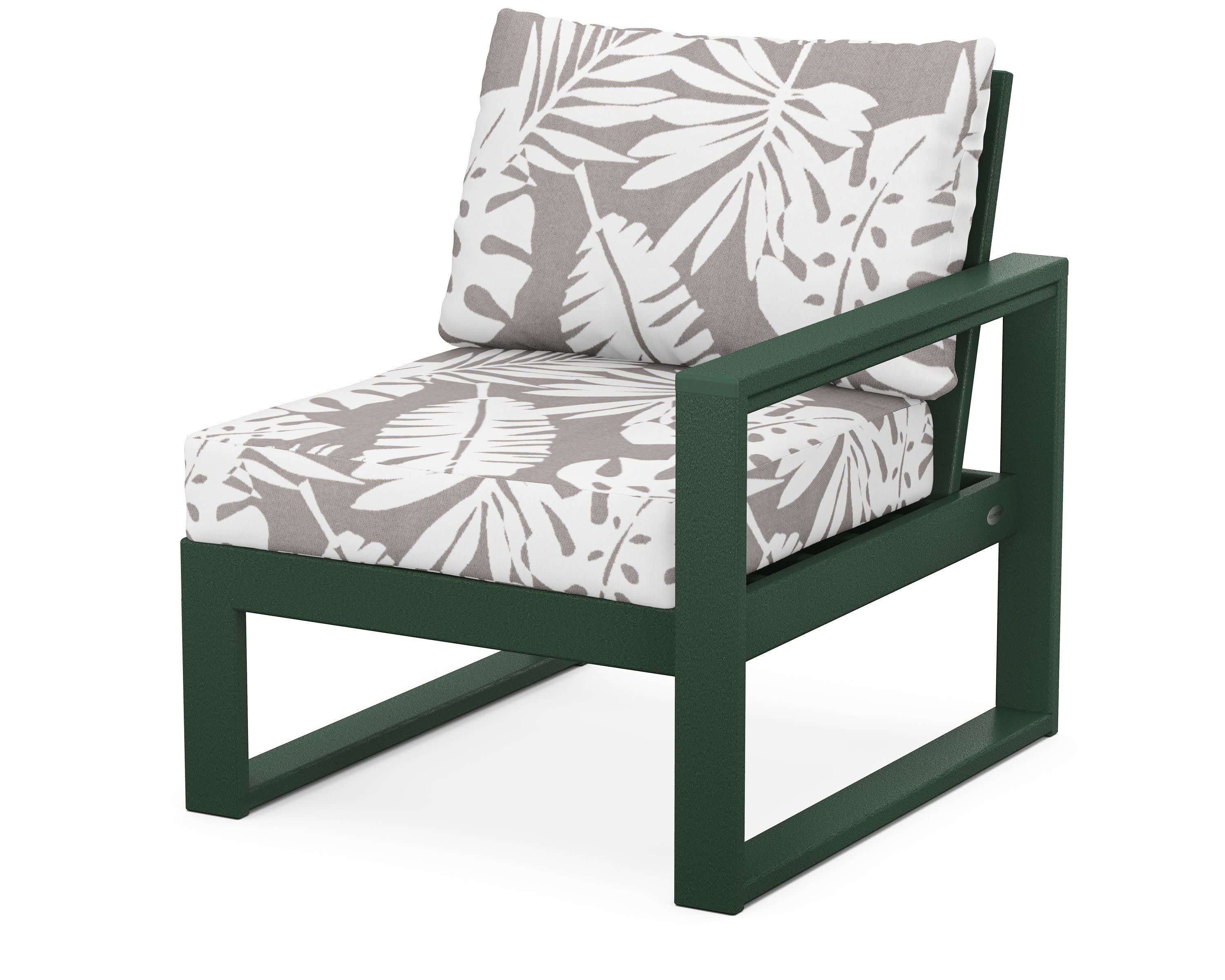 EDGE Modular Right Arm Chair in Green / Leaf Grey Mist