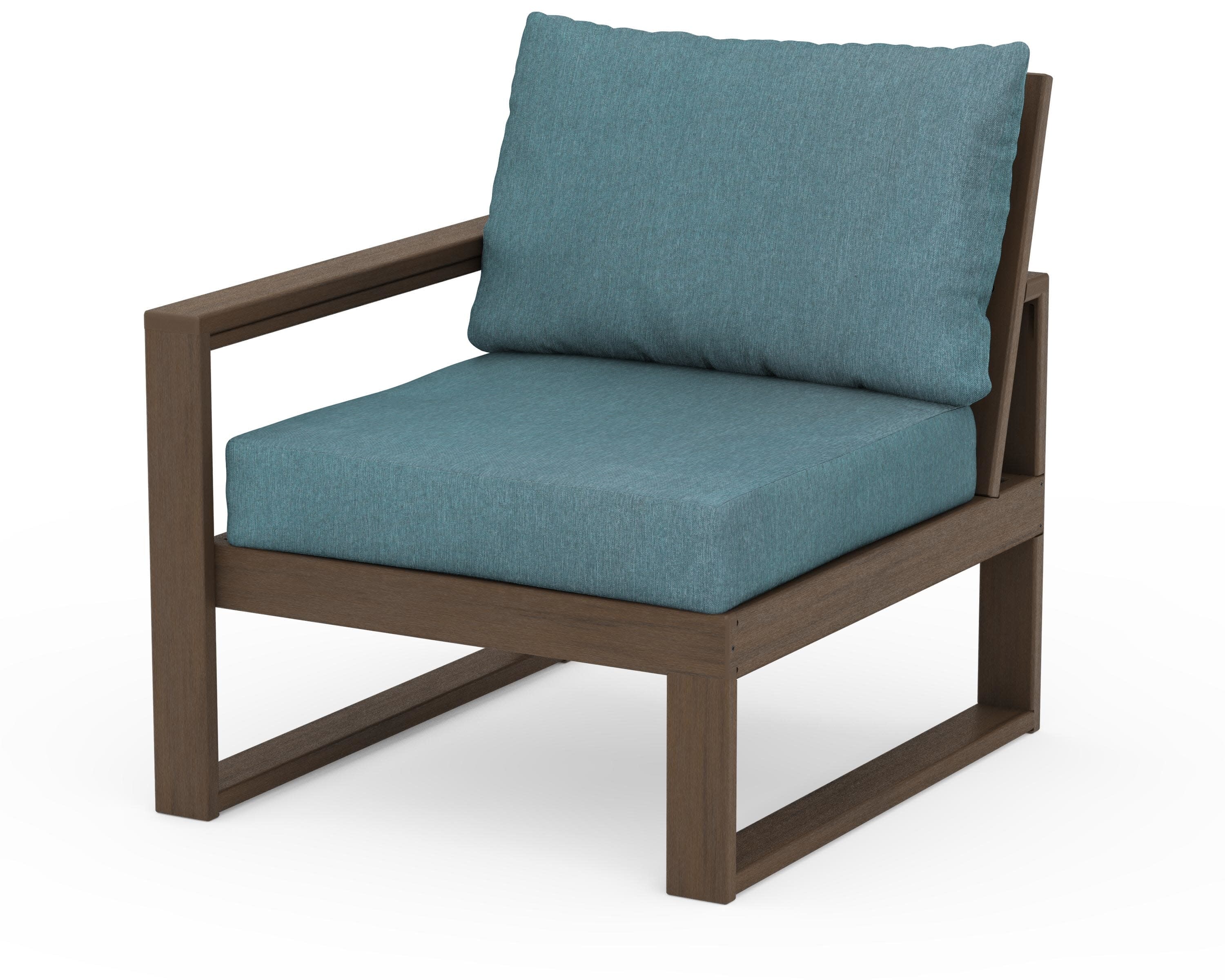 EDGE Modular Left Arm Chair in Kona / Ocean Teal