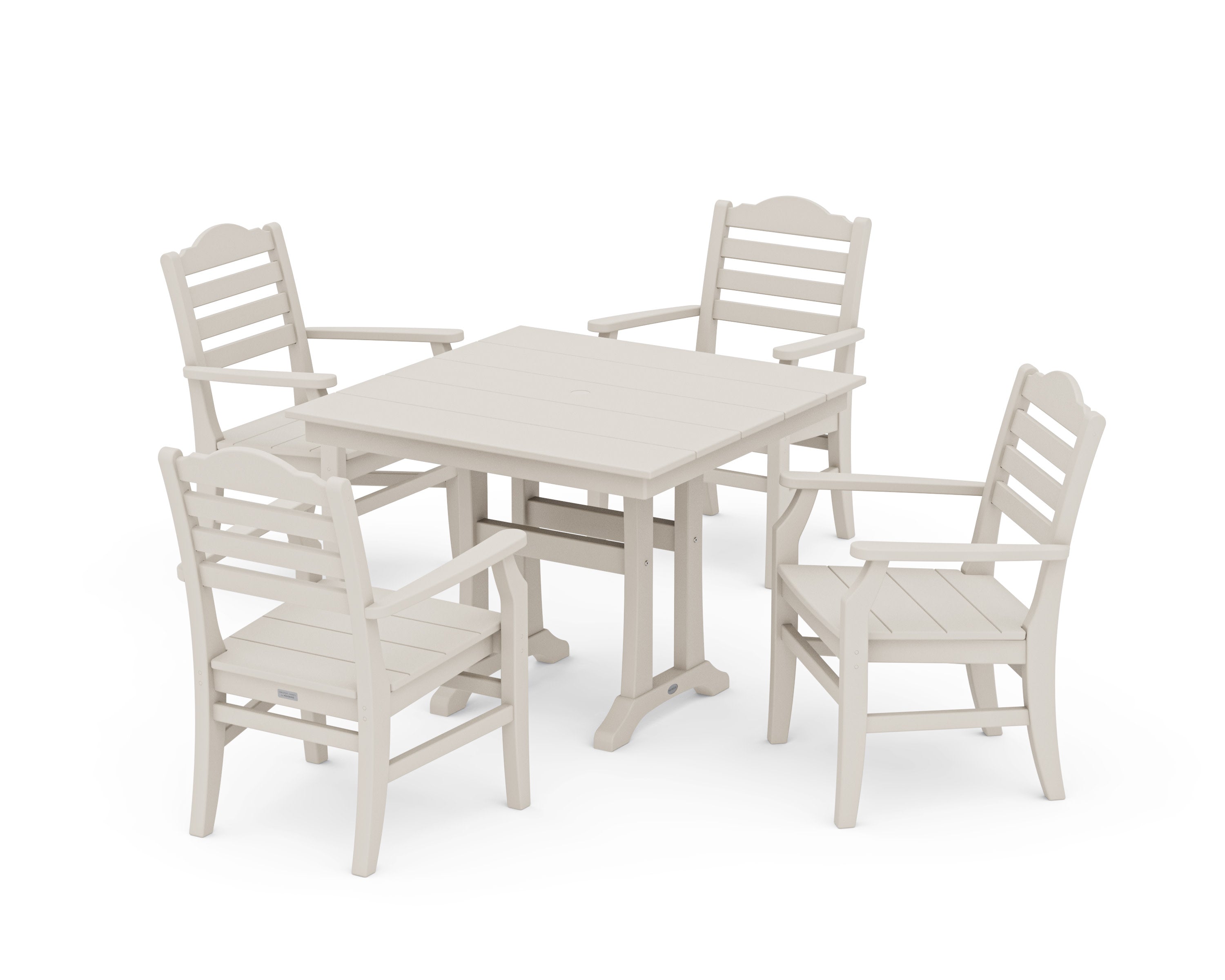 Savannah 5-Piece Farmhouse Dining Set with Trestle Legs in Sand