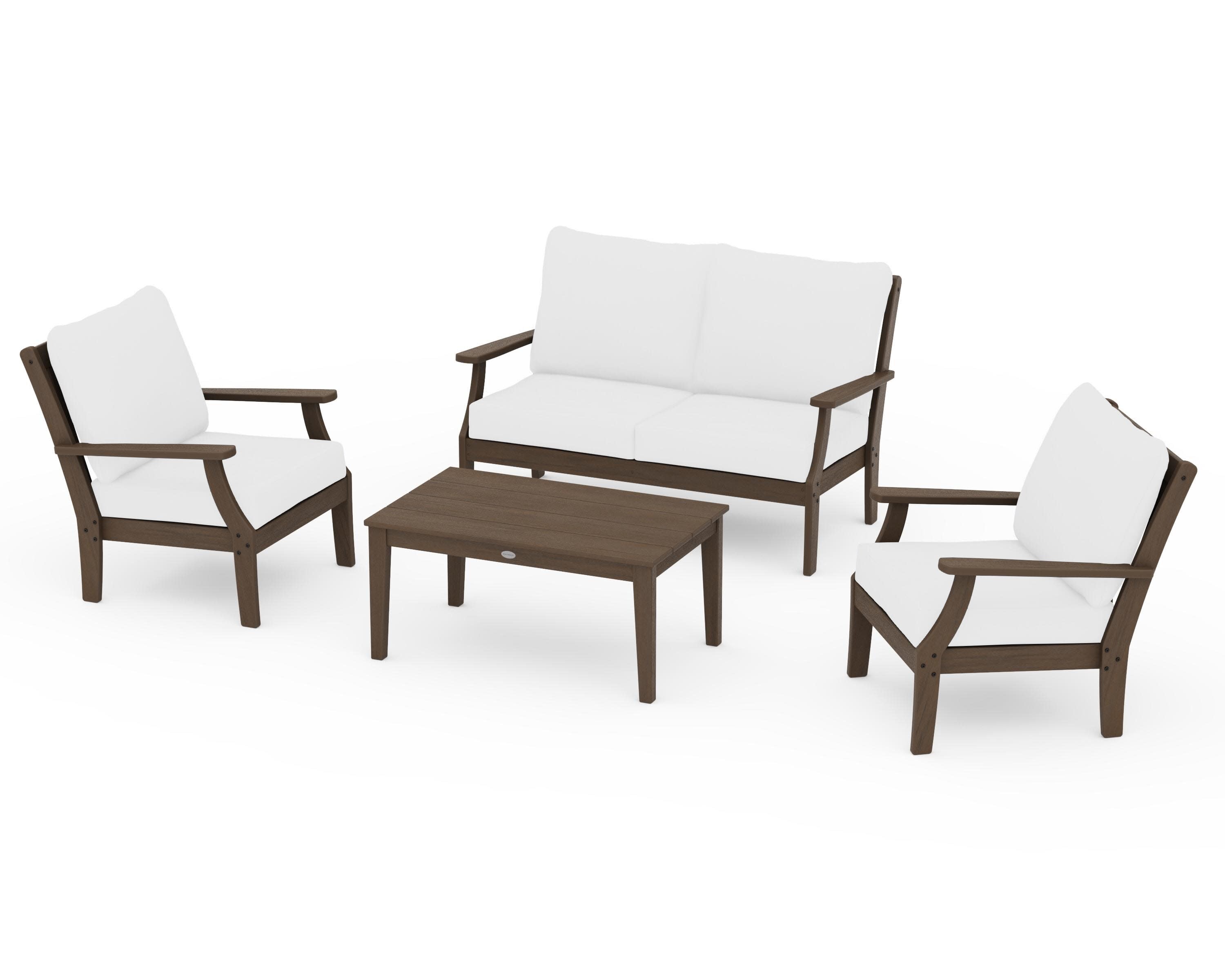 Braxton 4-Piece Deep Seating Chair Set in Kona / Natural